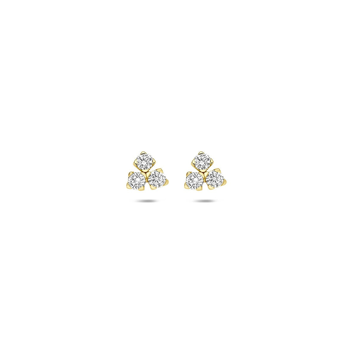 Pendientes de triángulo en oro amarillo de 14k con diamantes lab-grown de 0,07 ct.