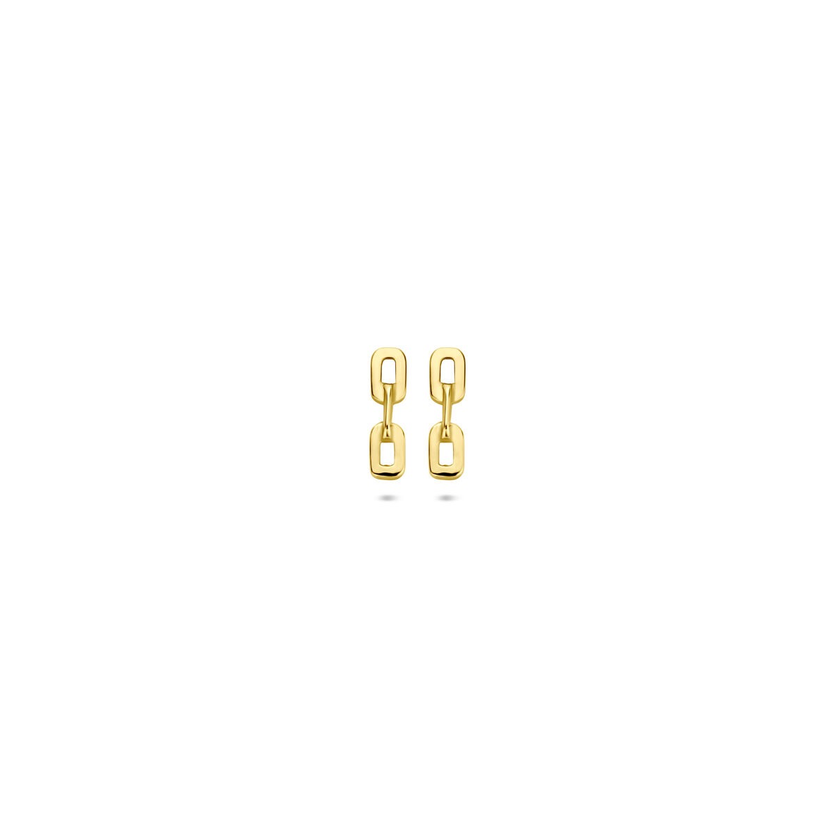 Pendientes de barra en oro amarillo de 14k, con dimensiones de 7 x 2 mm.