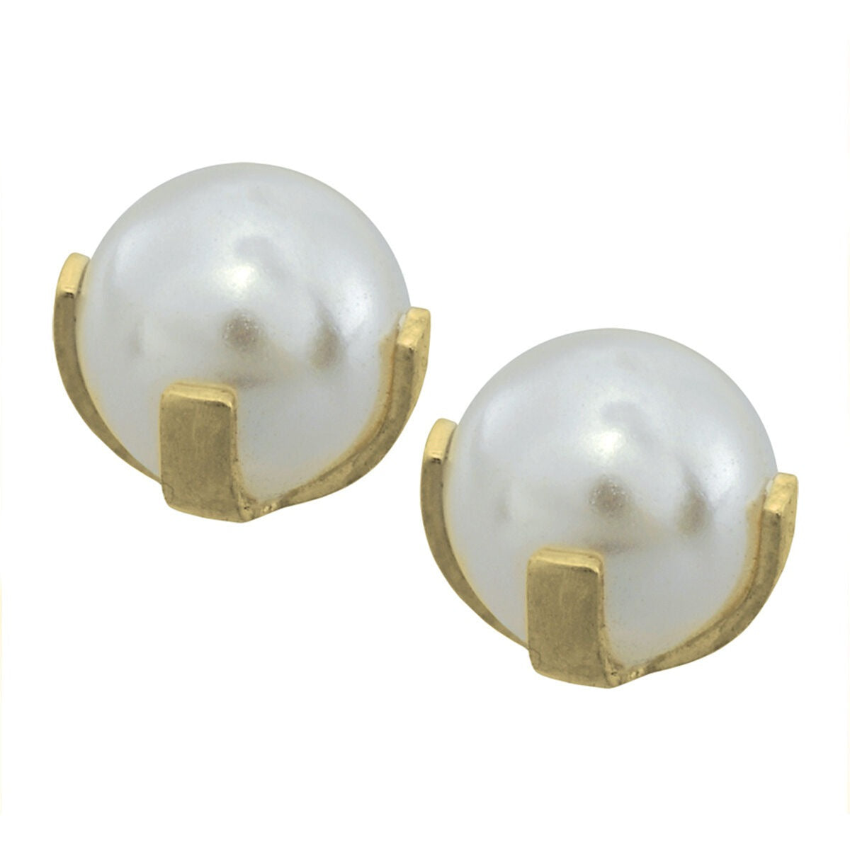 Pendientes de primera puesta con perlas y base dorada.