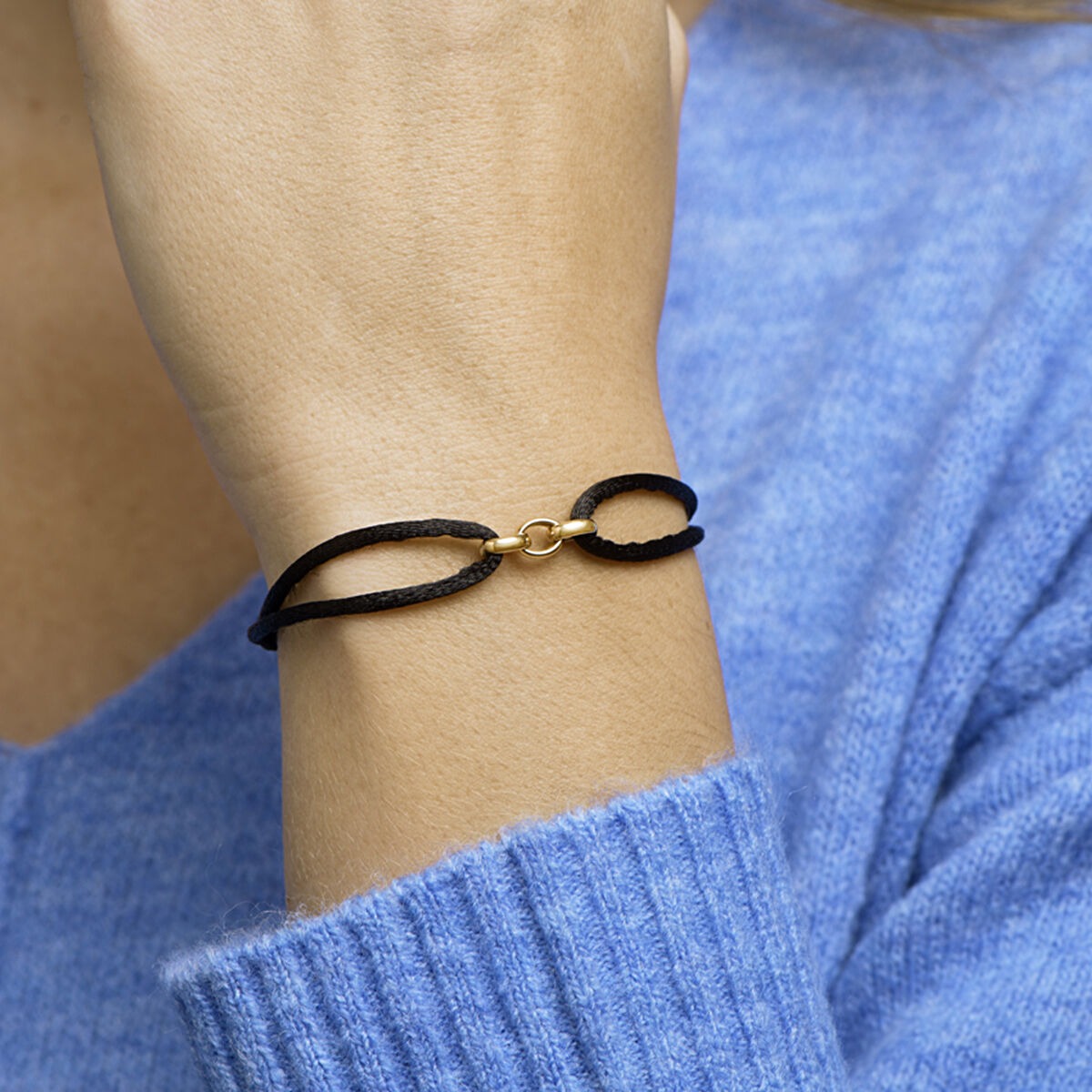 Elemento de eslabón en oro amarillo de 14k para cordón