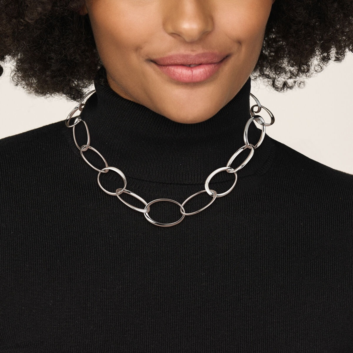 collar 23 mm 48 + 3 cm plata rodiada