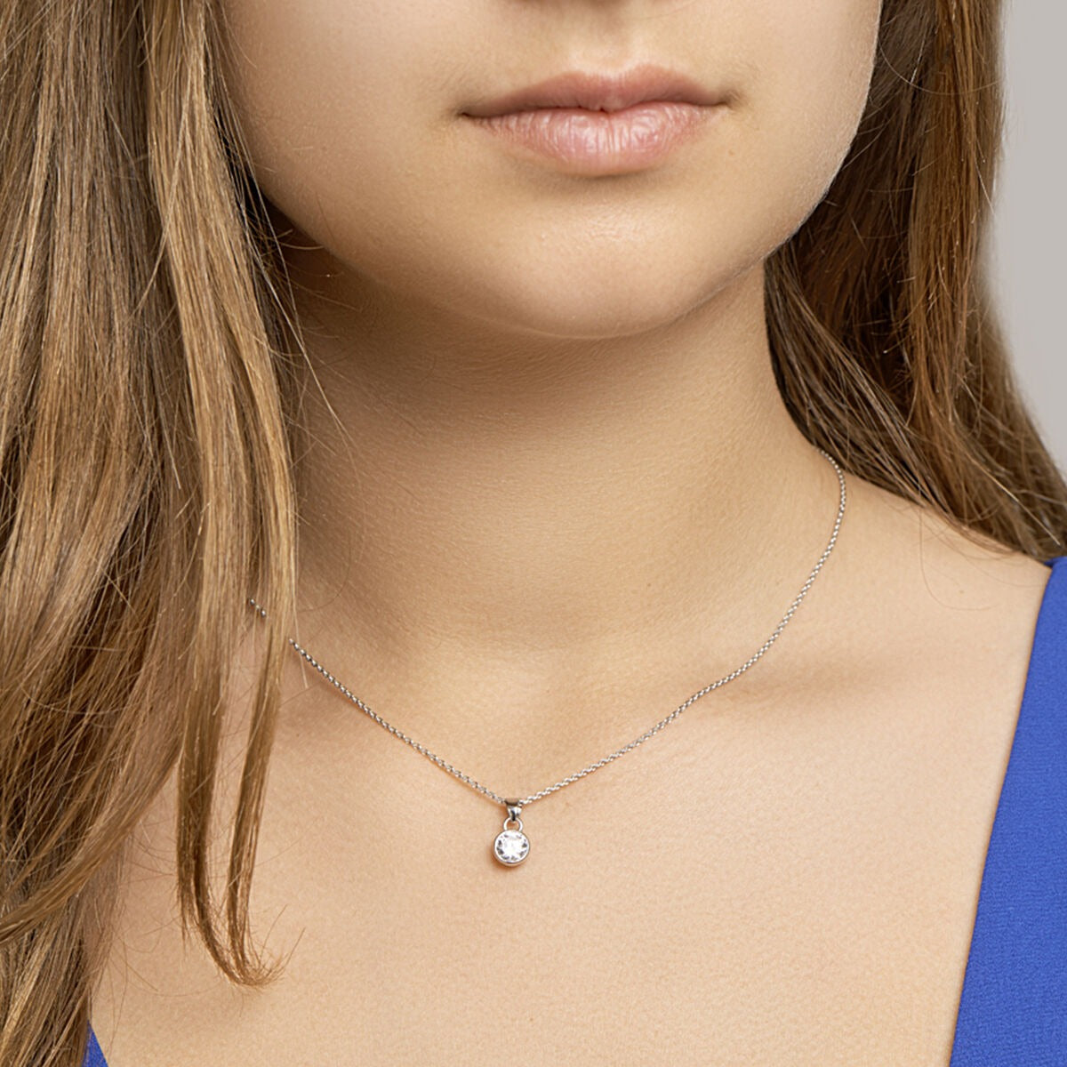 Collar de plata con colgante de circonita – plata 925 rodiada
