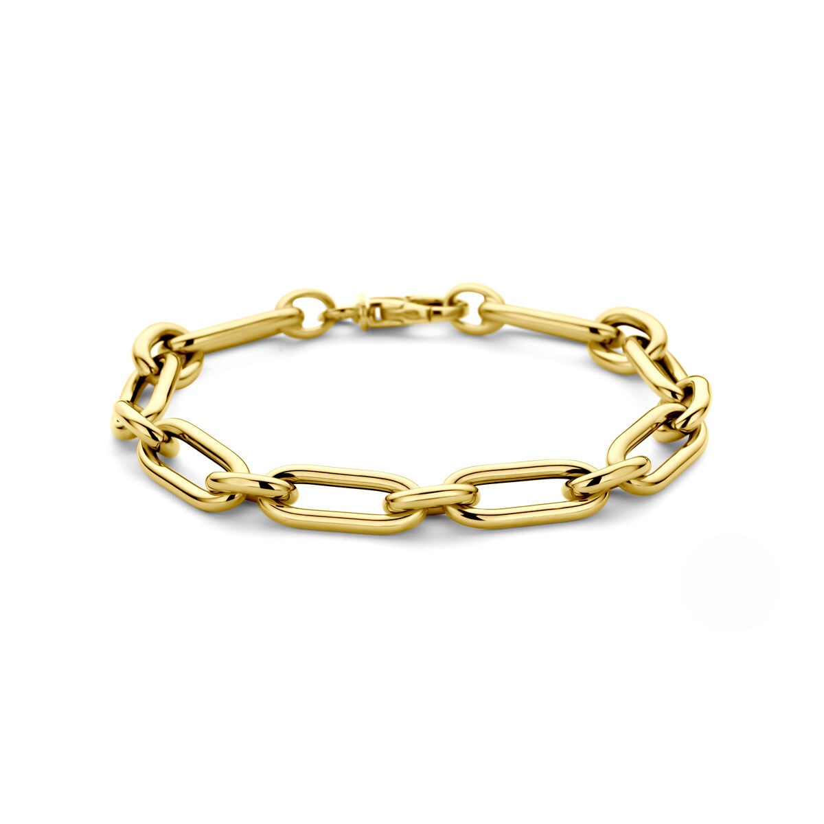 Pulsera de eslabones de ancla en oro amarillo de 14k para dama.