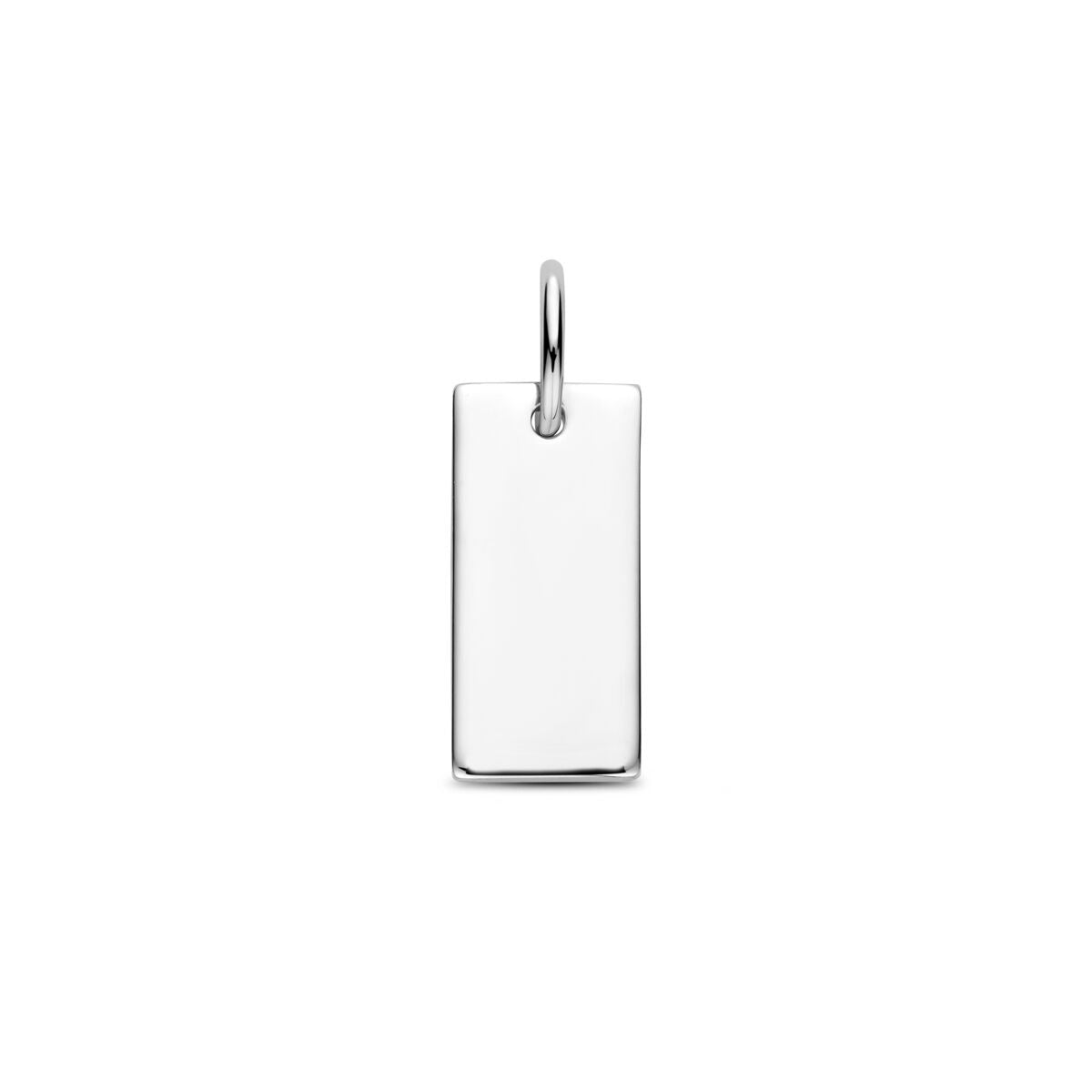 Colgante rectangular de plata 925 rodiada.