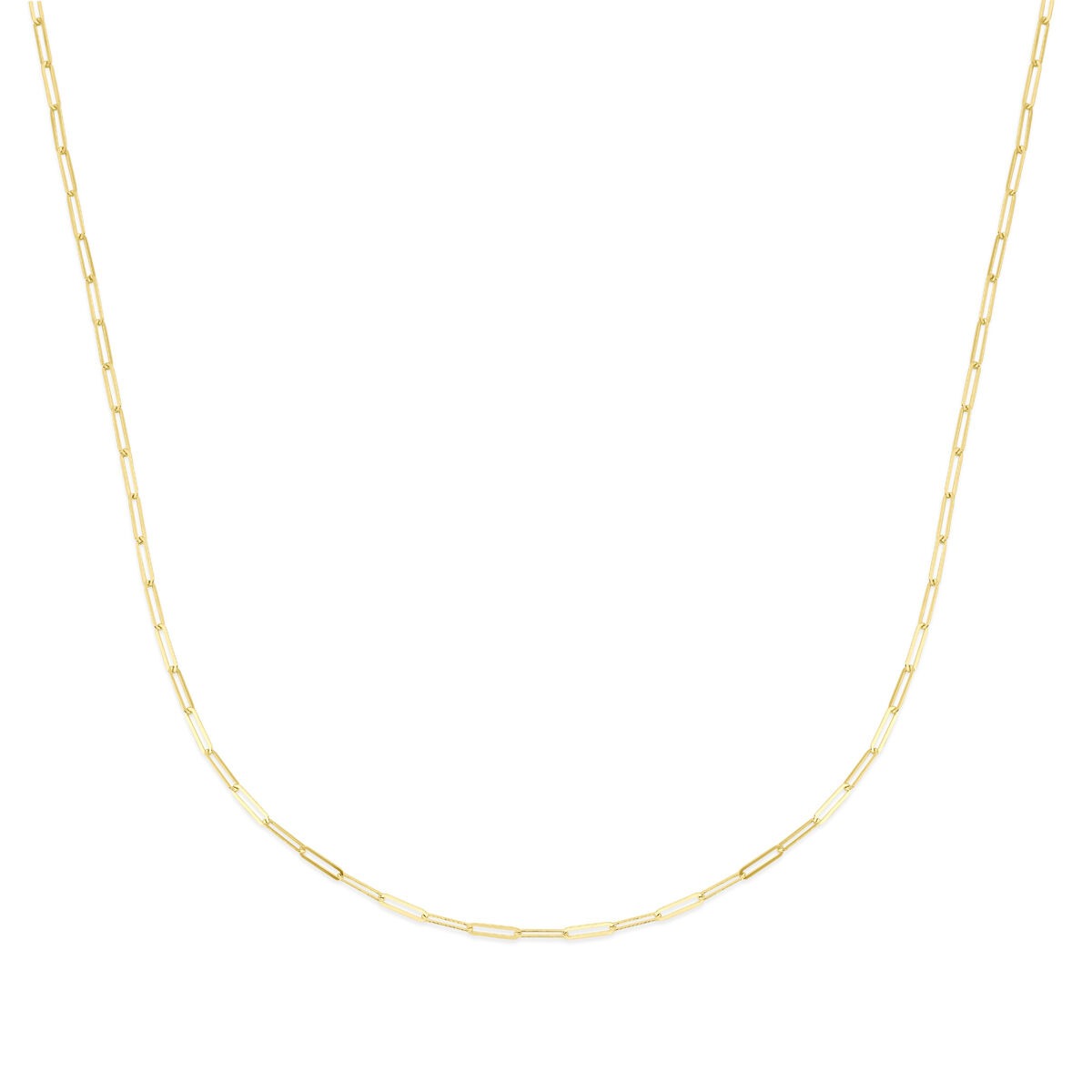 Cadena de papel de 14k, color dorado, con eslabones de 1,8 mm y longitud de 45 cm.