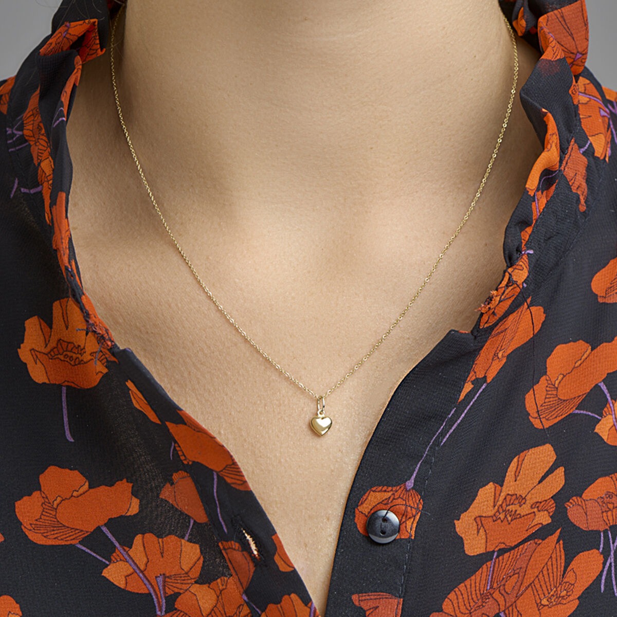 colgante corazón 14K oro amarillo