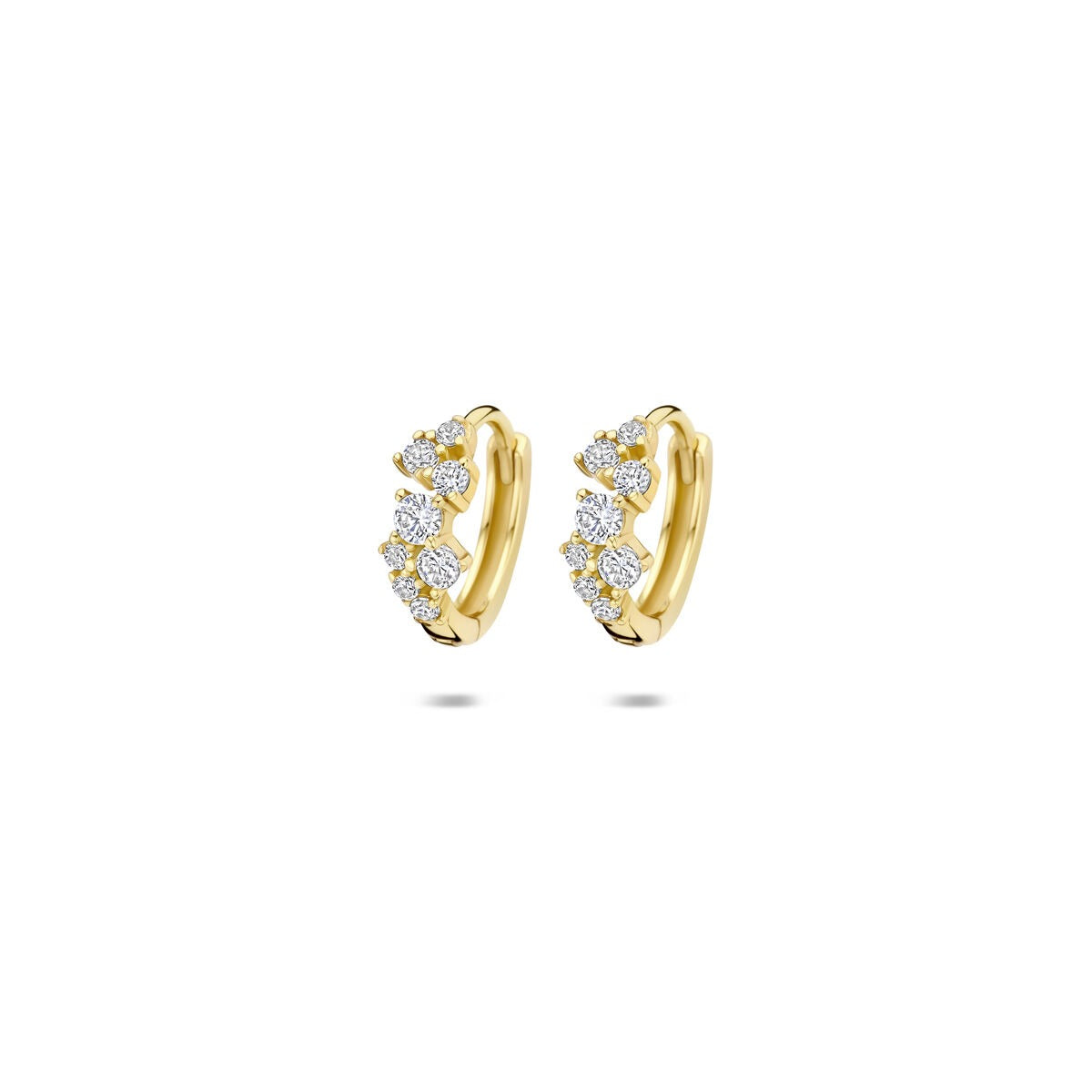 Aros chapados en oro amarillo de plata con circonitas