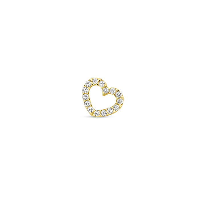 14k Geelgouden Hartjes Hanger met Diamant