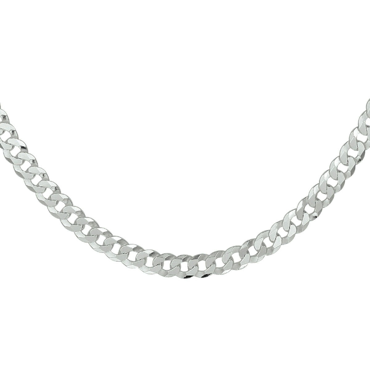 Collar gourmette de plata rhodiumada de 5.4 mm y 50 cm de longitud.