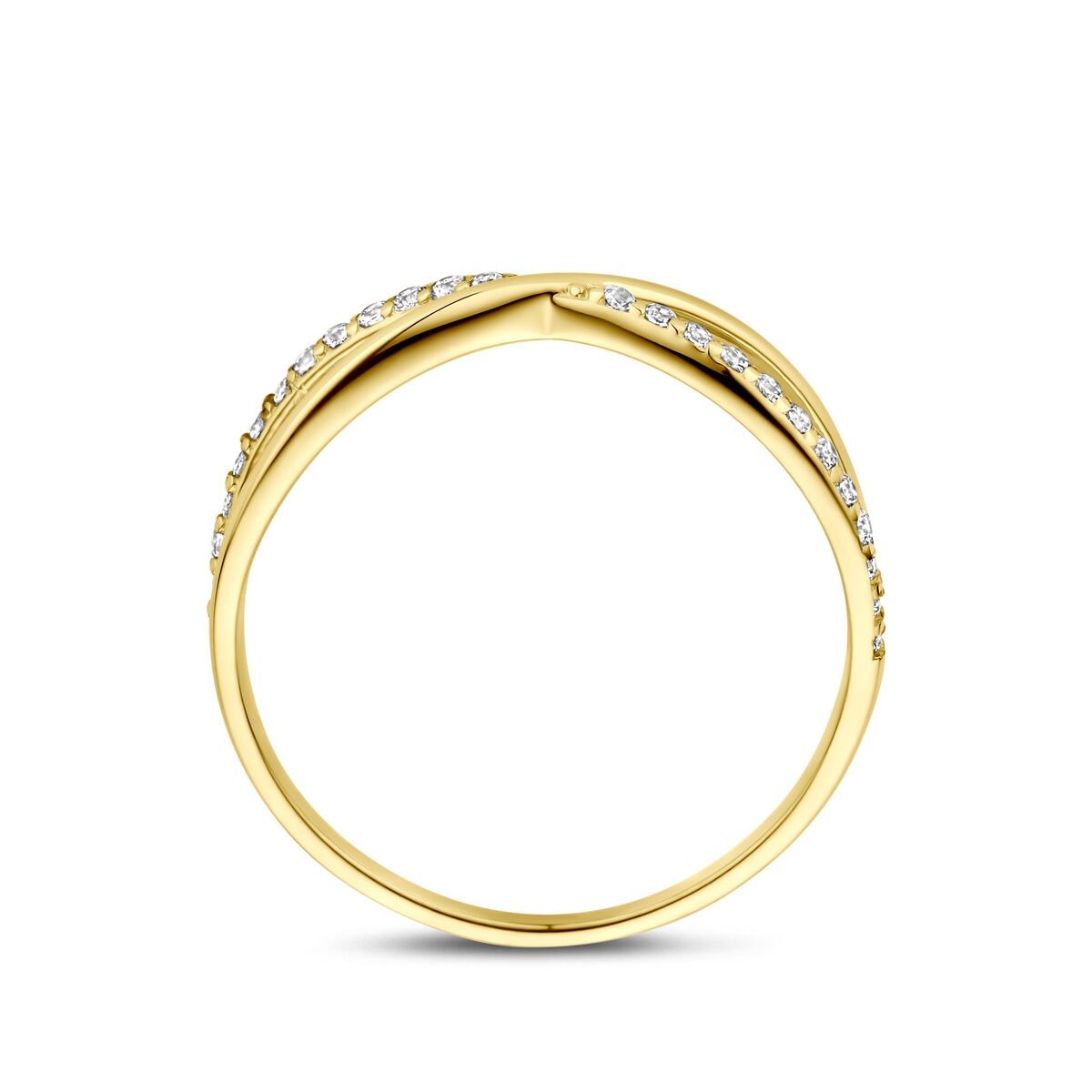 Anillo de mujer en oro amarillo con circonitas – 14k oro amarillo