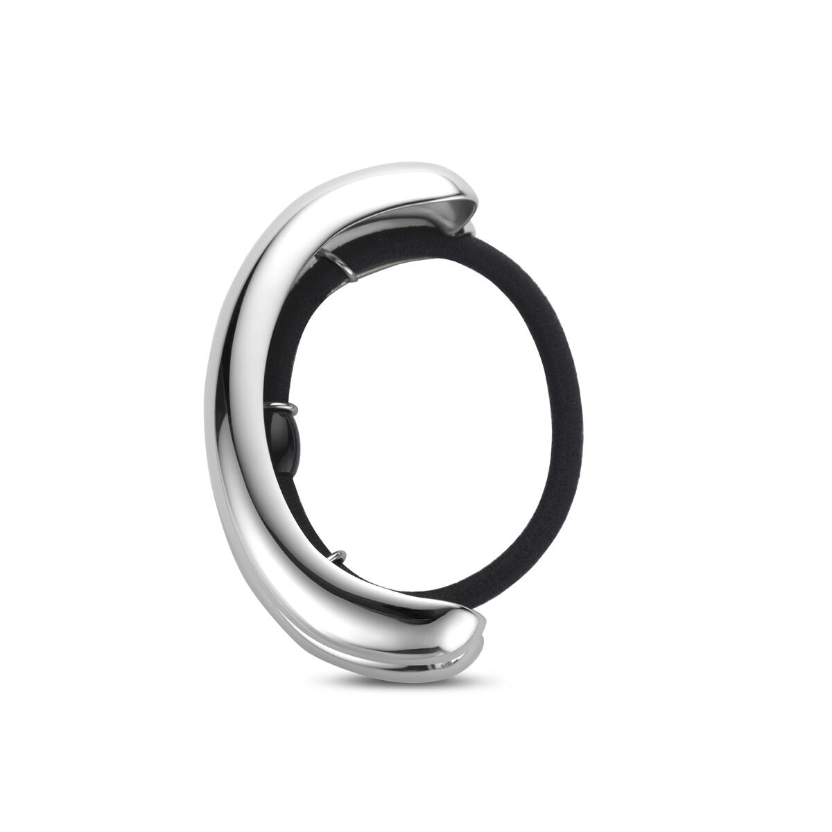 Cuff de cabello de acero color plata de mujer 76x32mm
