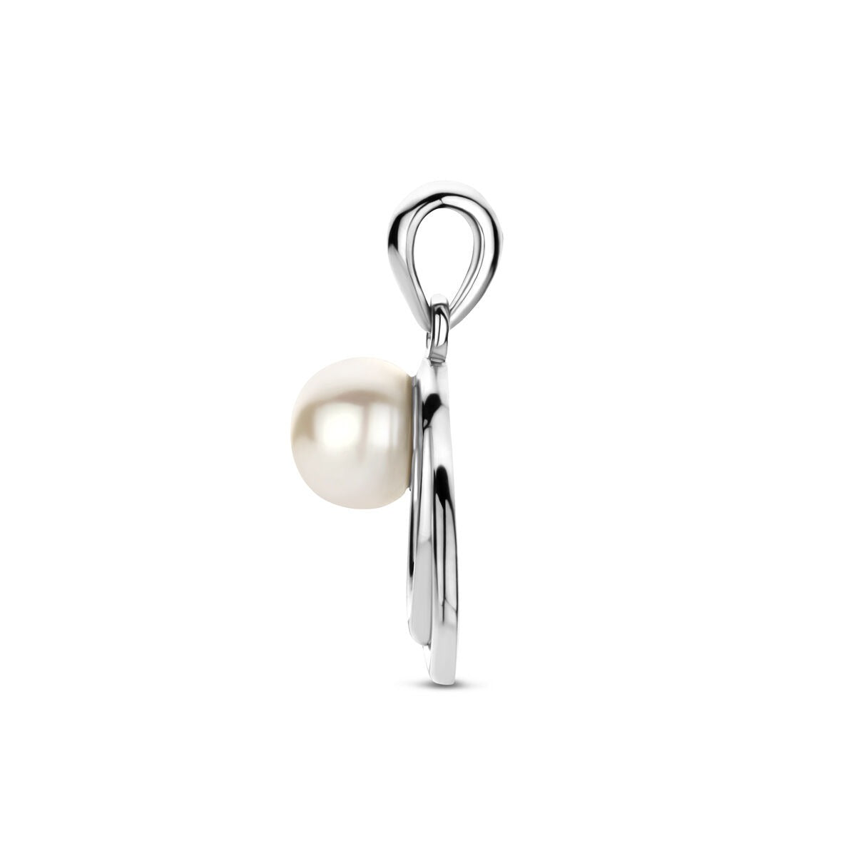 Colgante de plata con perla – plata 925 rodiada 15,5 mm