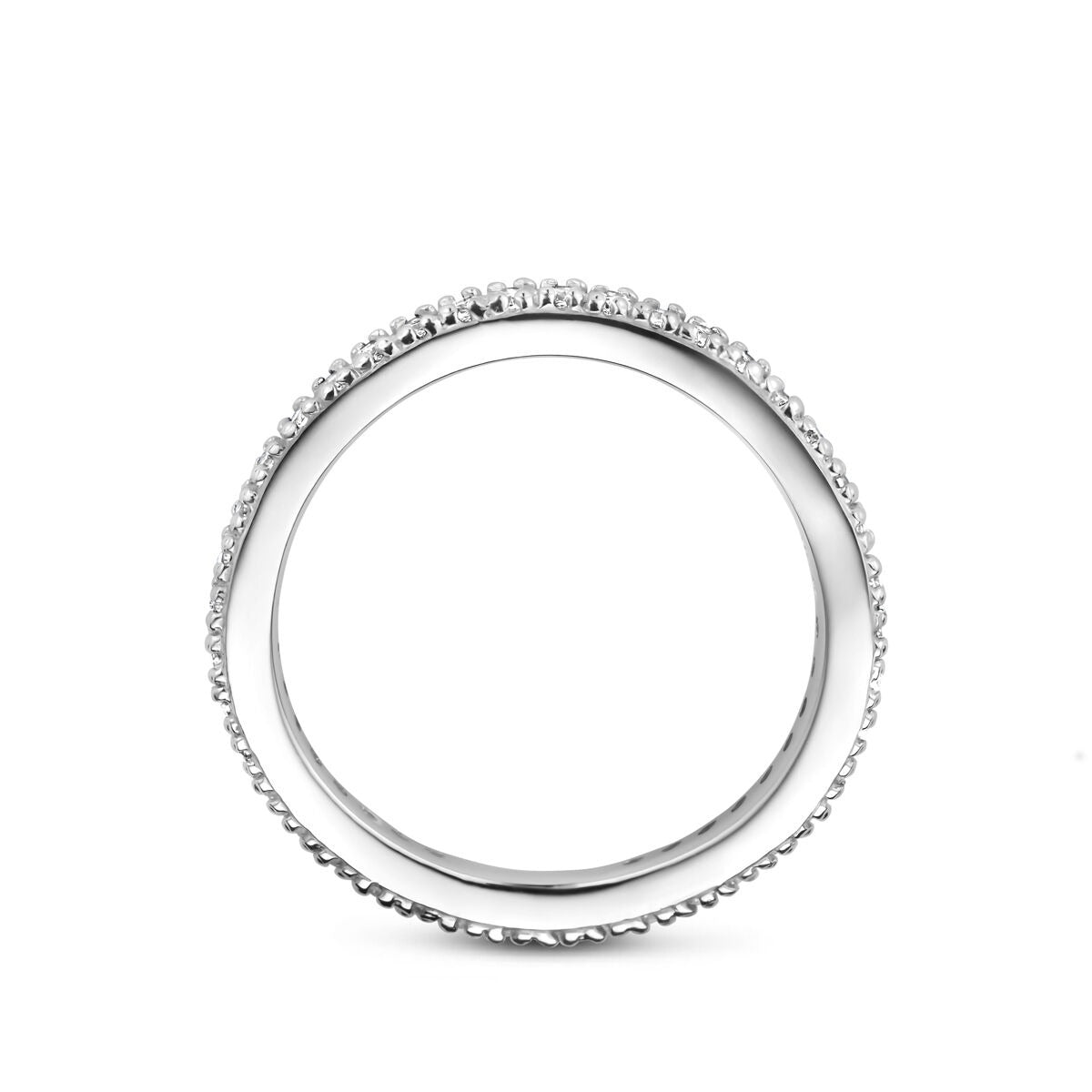 Anillo de mujer de plata con circonitas – Anillo de fila rodiado