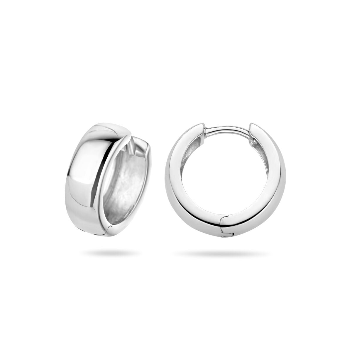 Aros de plata con tubo abombado y acabado pulido
