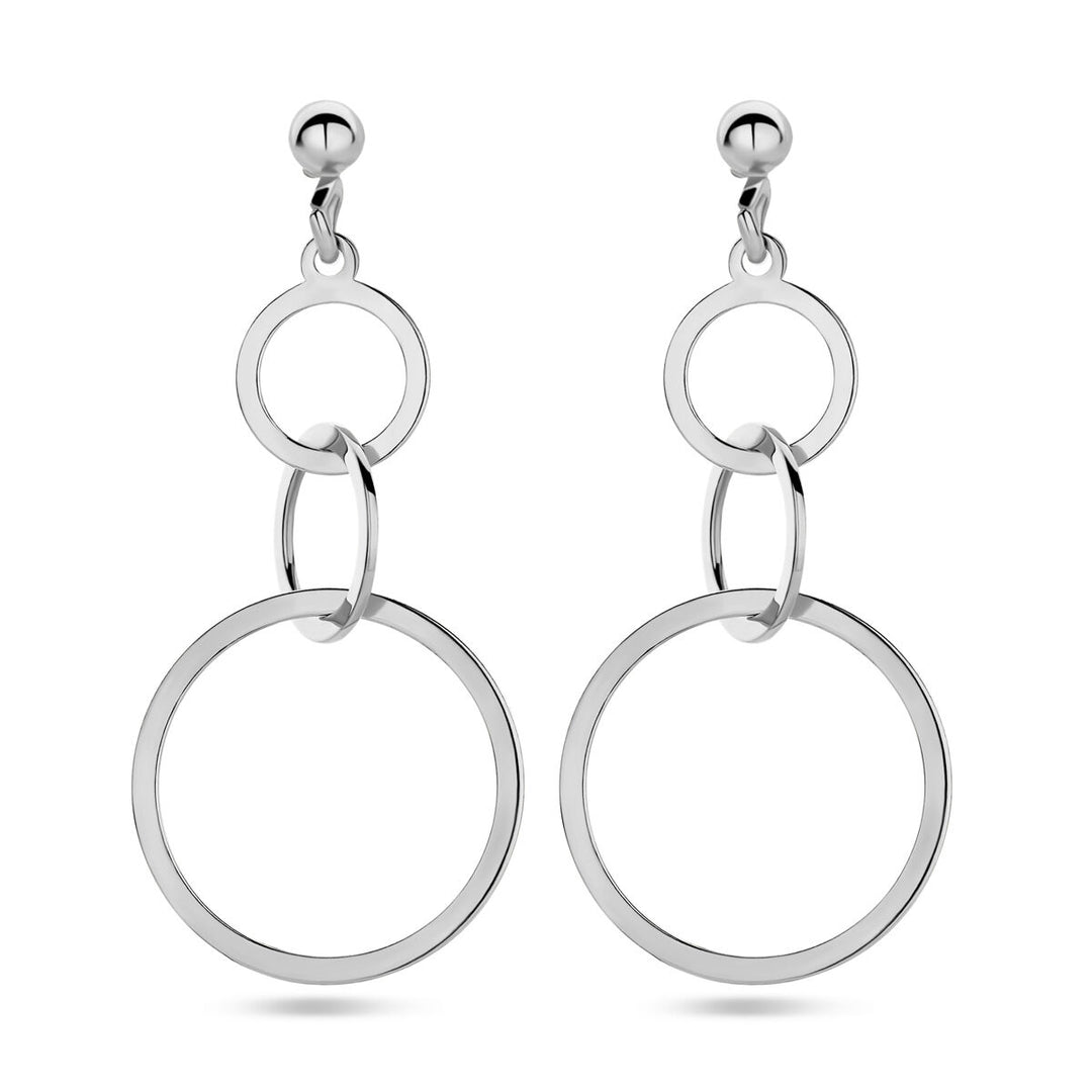 Gerhodineerd 925 zilveren oorhangers met cirkels