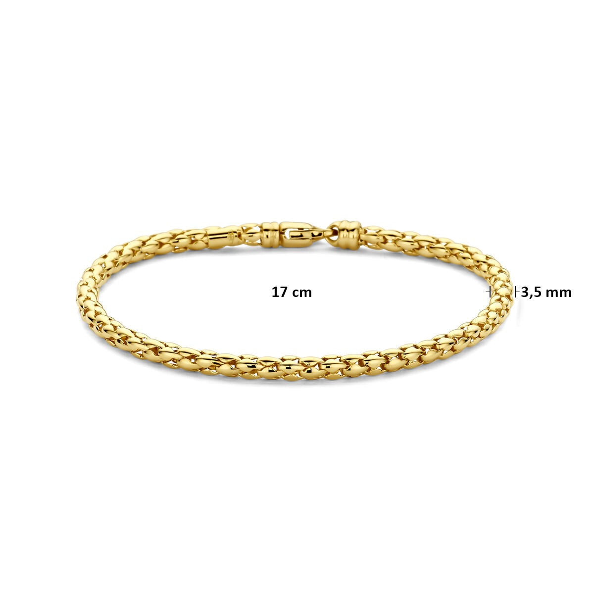 Pulsera de mujer de oro 14k – diseño de eslabones 3,5 mm 17 cm