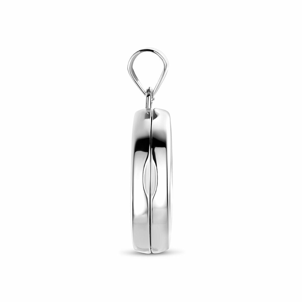 Medaillon oval de plata rodiado