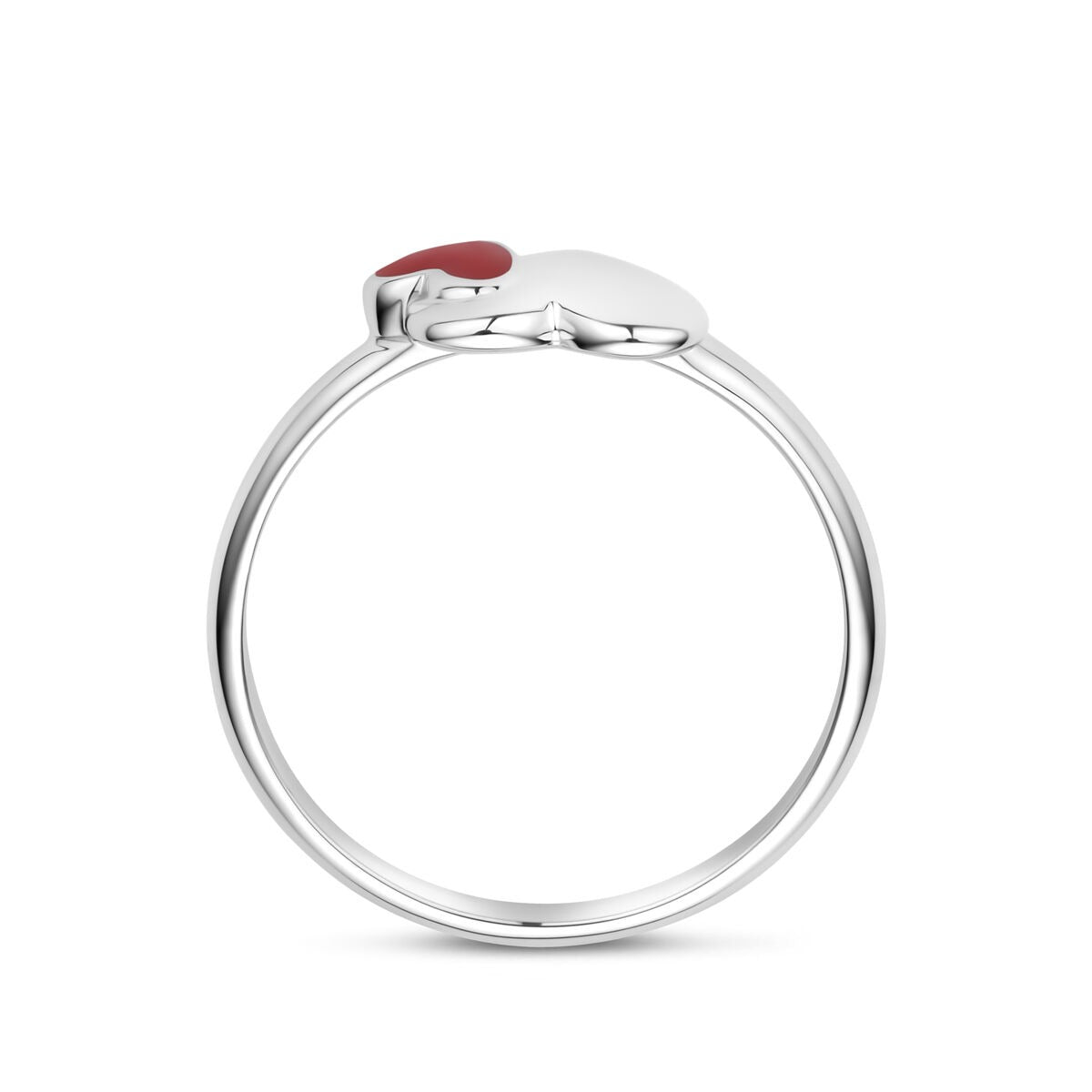 Anillo infantil de plata con corazón rojo – plata 925 rodiada