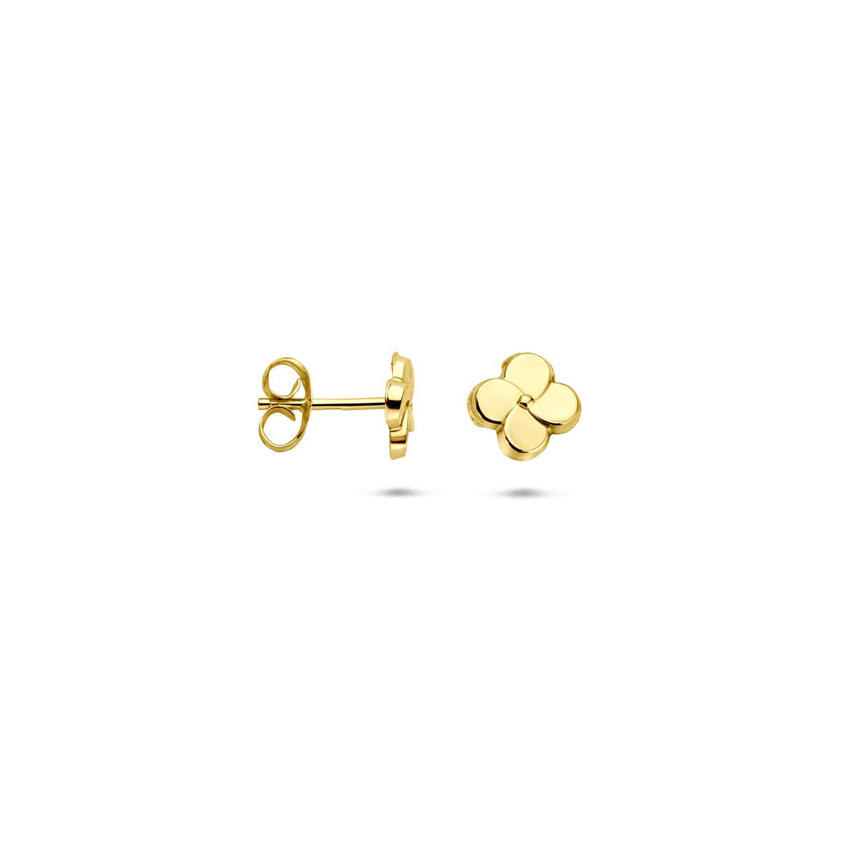 pendientes de botón de oro amarillo en forma de flor – 5 mm