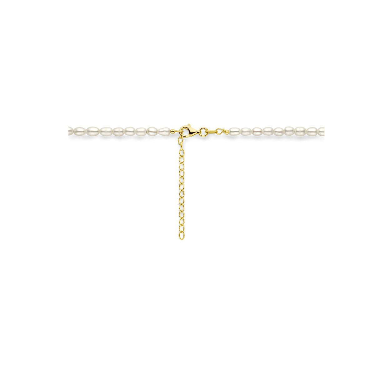 Collar de mujer chapado en oro de plata con perlas de agua dulce
