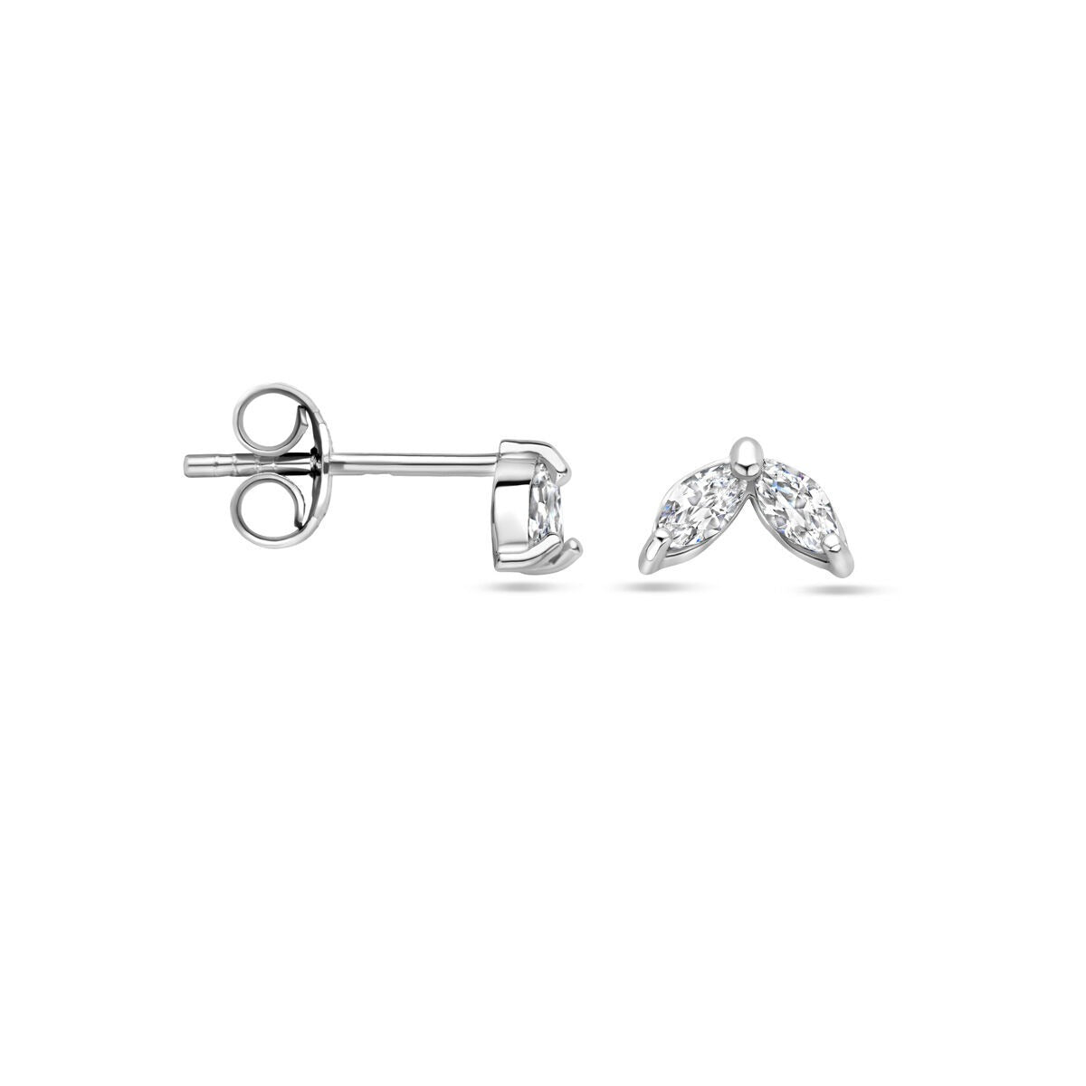Pendientes de botón de plata con circonitas - plata 925 rodiada