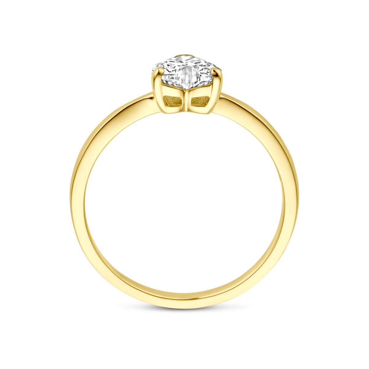 anillo de oro de 14k con zirconia en forma de corazón – 6 mm