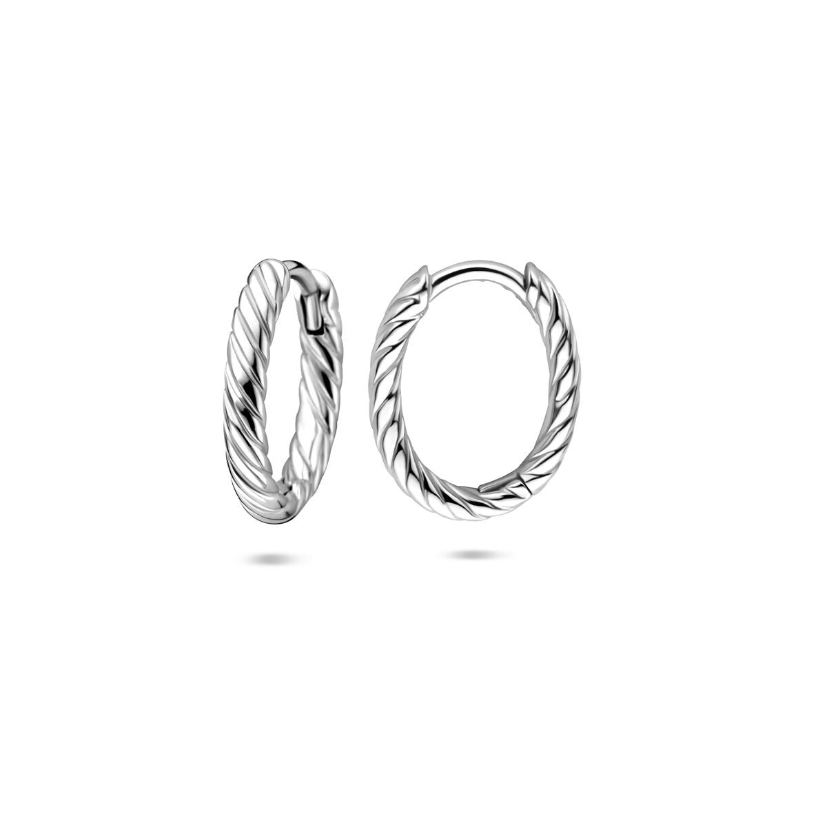 Aros de plata retorcidos rodiados 14 mm