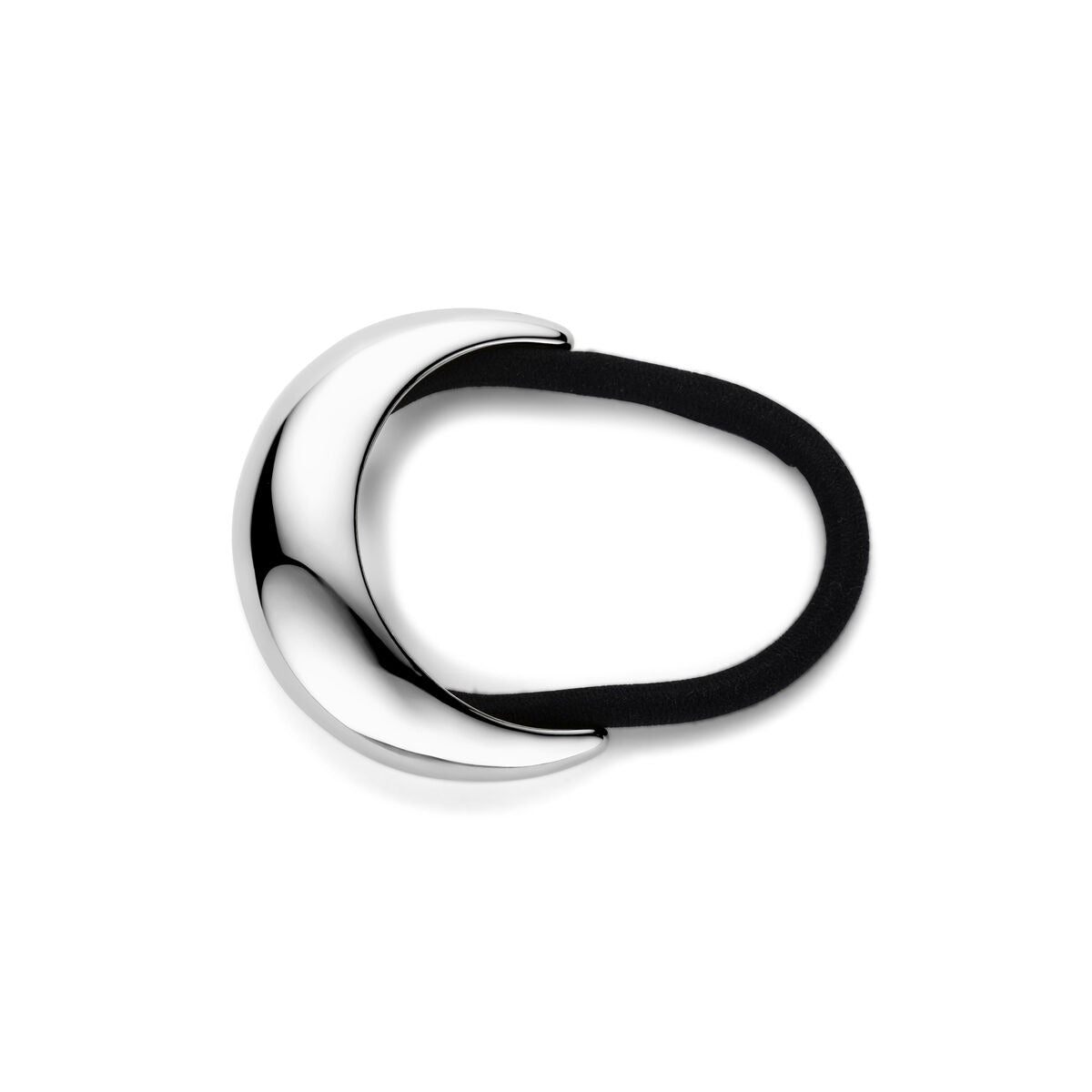 Brazalete de cabello de mujer en color plata con acento negro