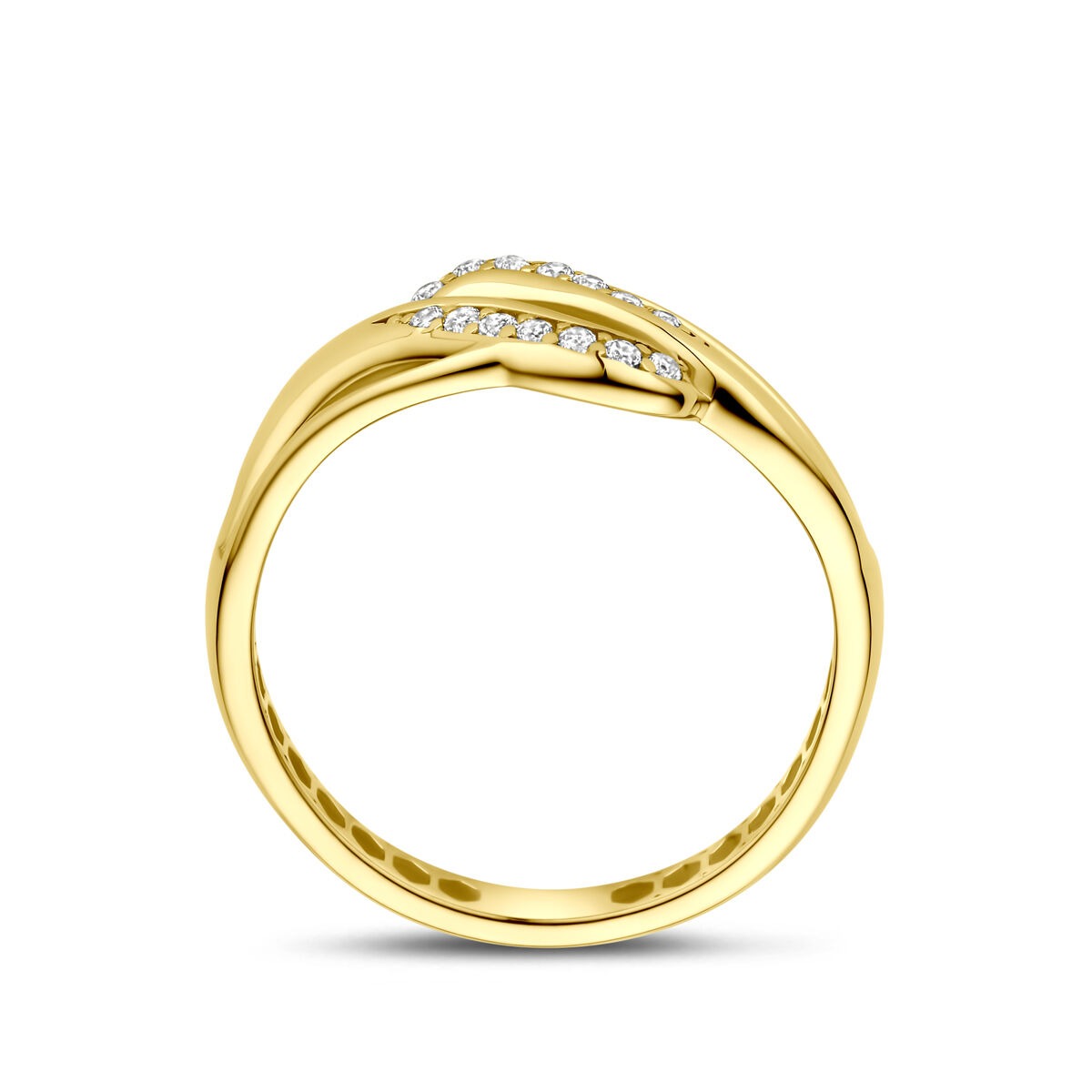 Anillo de mujer de oro con circonitas – 14k oro amarillo