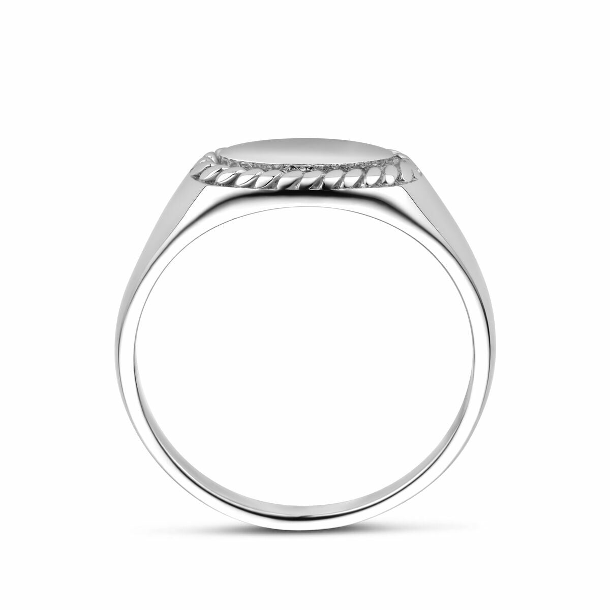 Anillo de sello de mujer en plata 925 rodiada