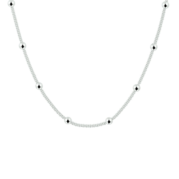 Zilveren ketting zonder hanger – gevlochten collier met bolletjes