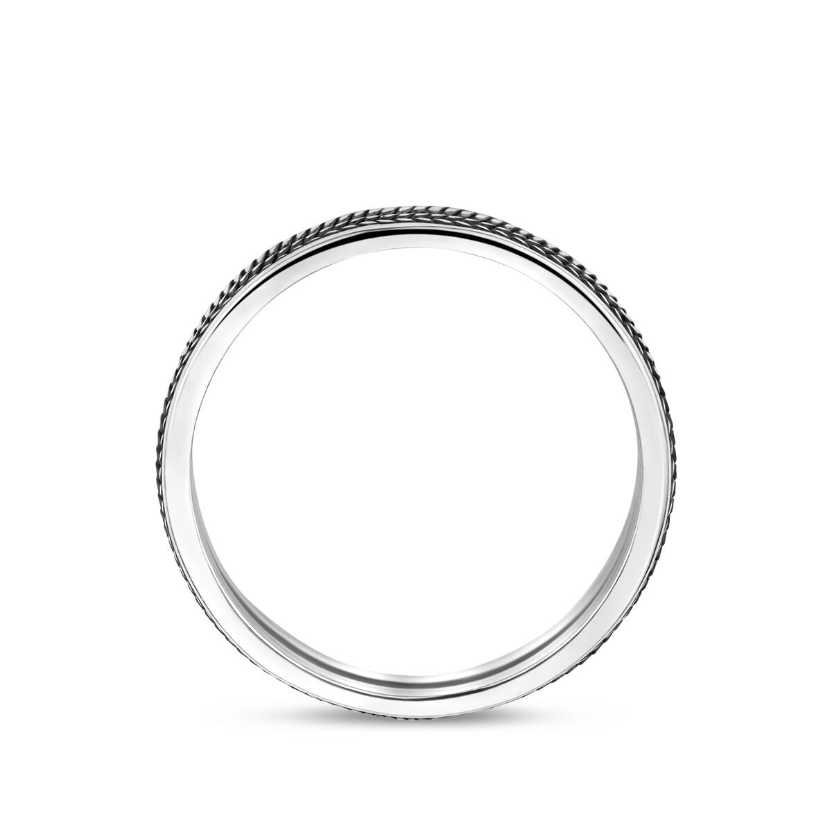 Anillo de hombre de plata oxidada – 7mm de ancho