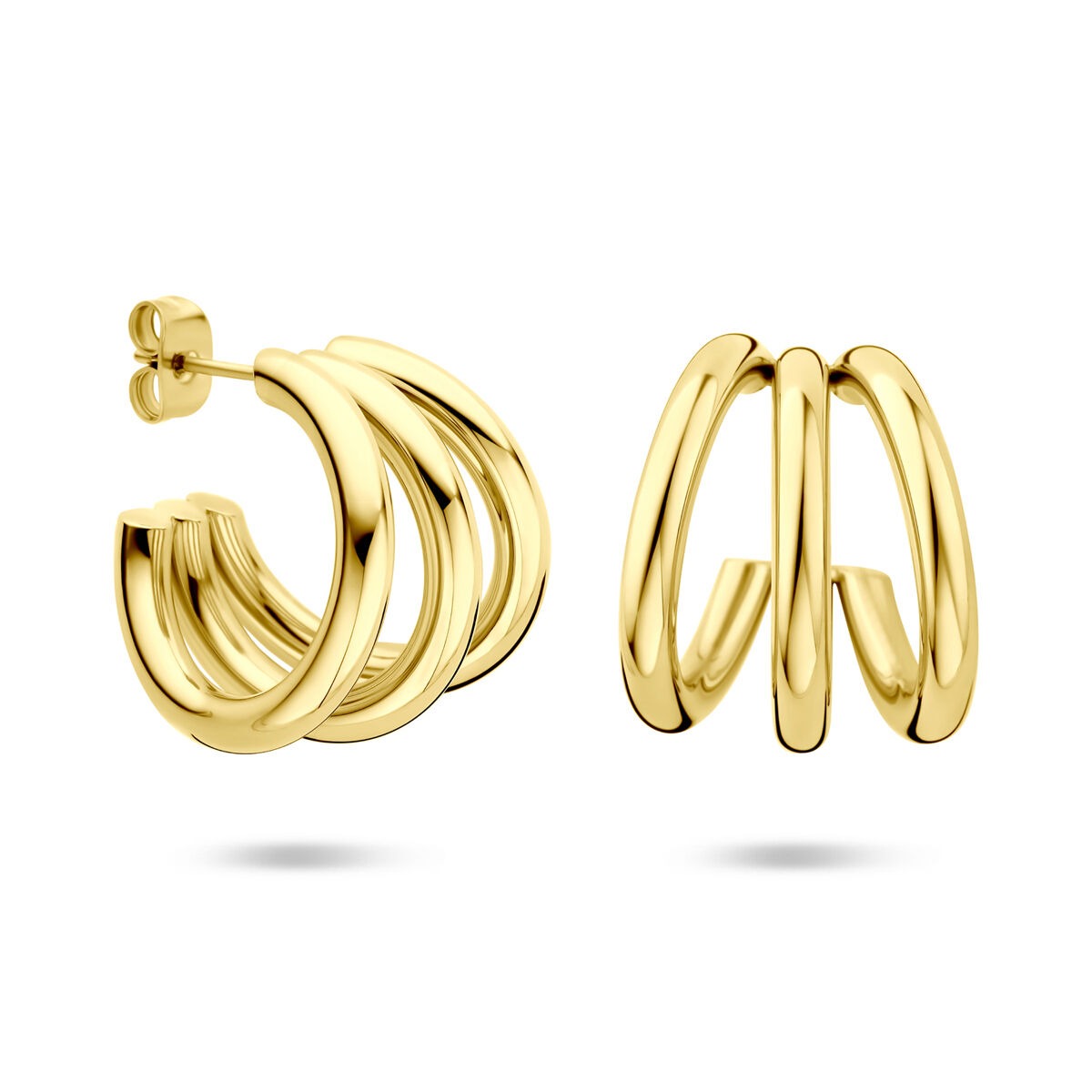 Aros de acero color oro con ion plating 21x18mm