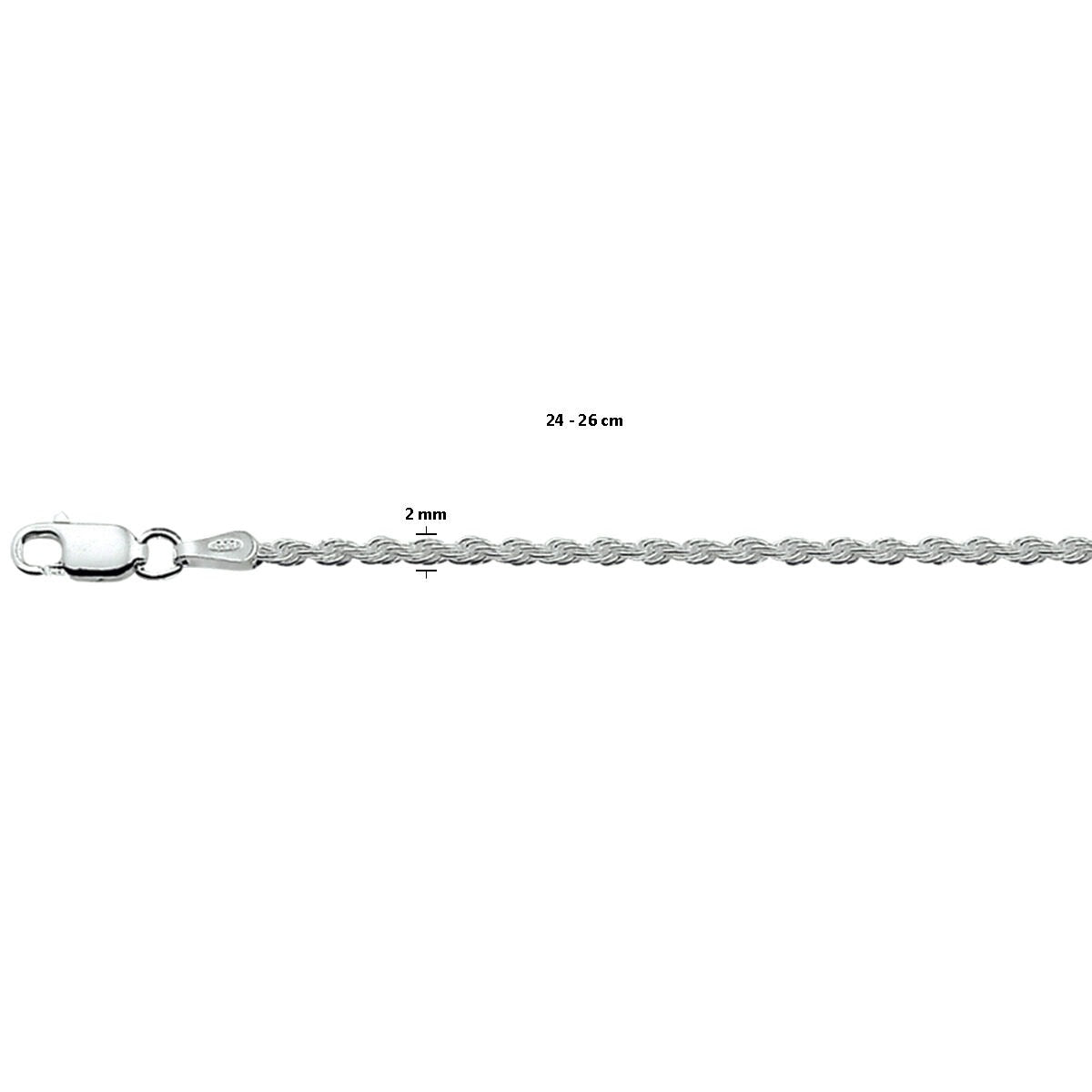 Pulsera de tobillo de plata con eslabones - rodiada