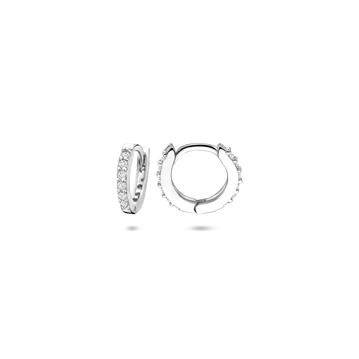Aros de plata rodiada con circonitas