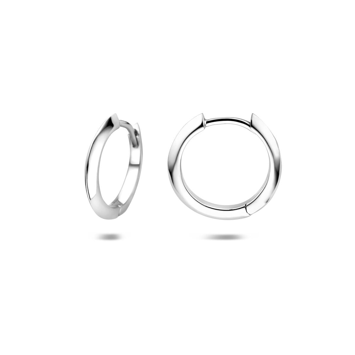 Aros de mujer de plata rodiada 15 mm