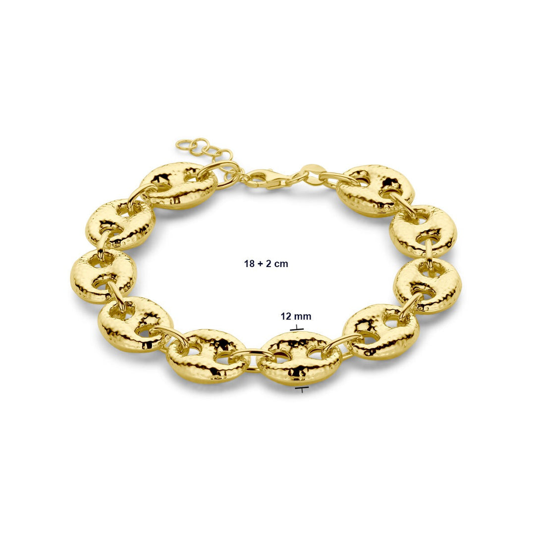 Goudkleurig verguld zilveren dames armband – brede anker schakel