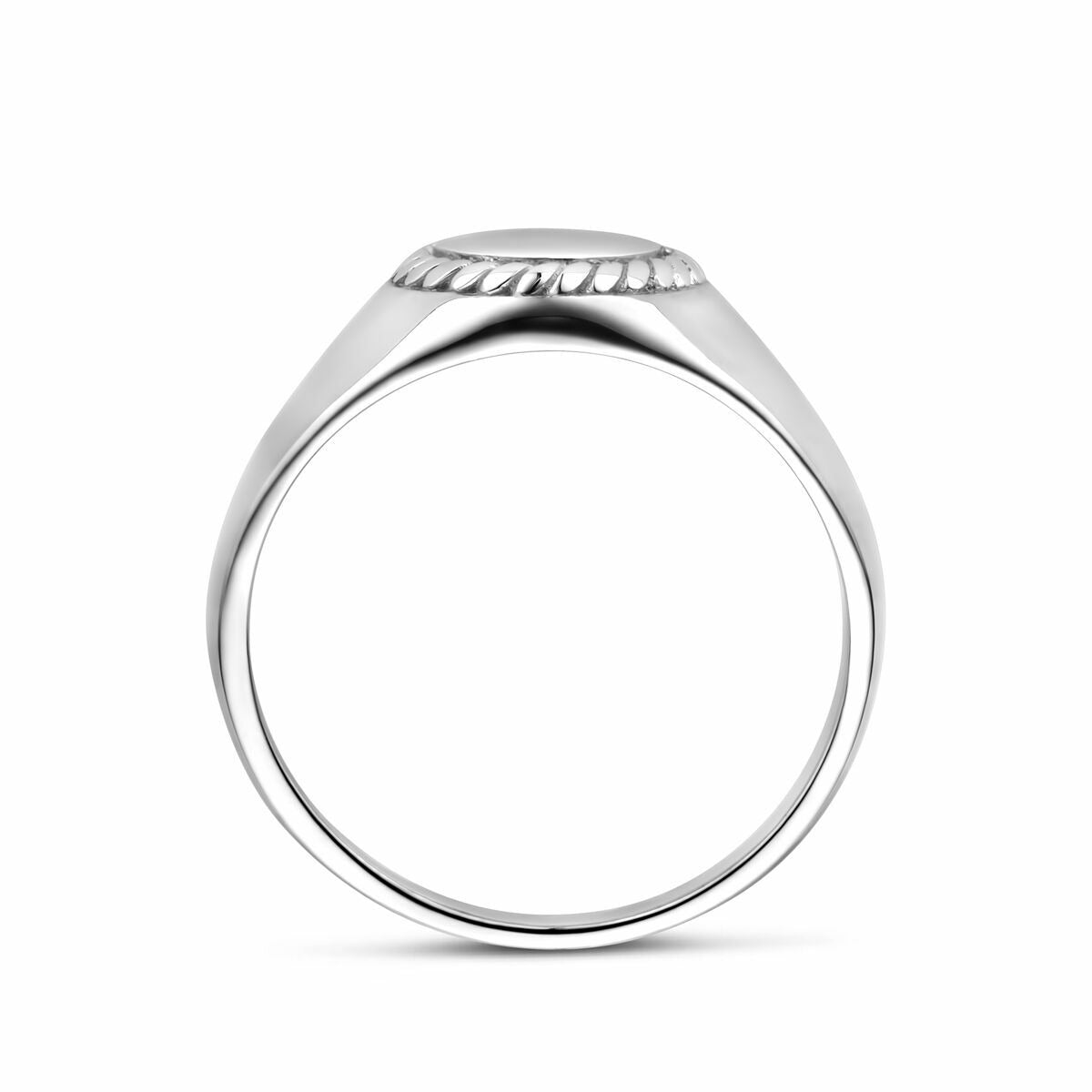 Anillo de sello de mujer en plata 925 rodiada