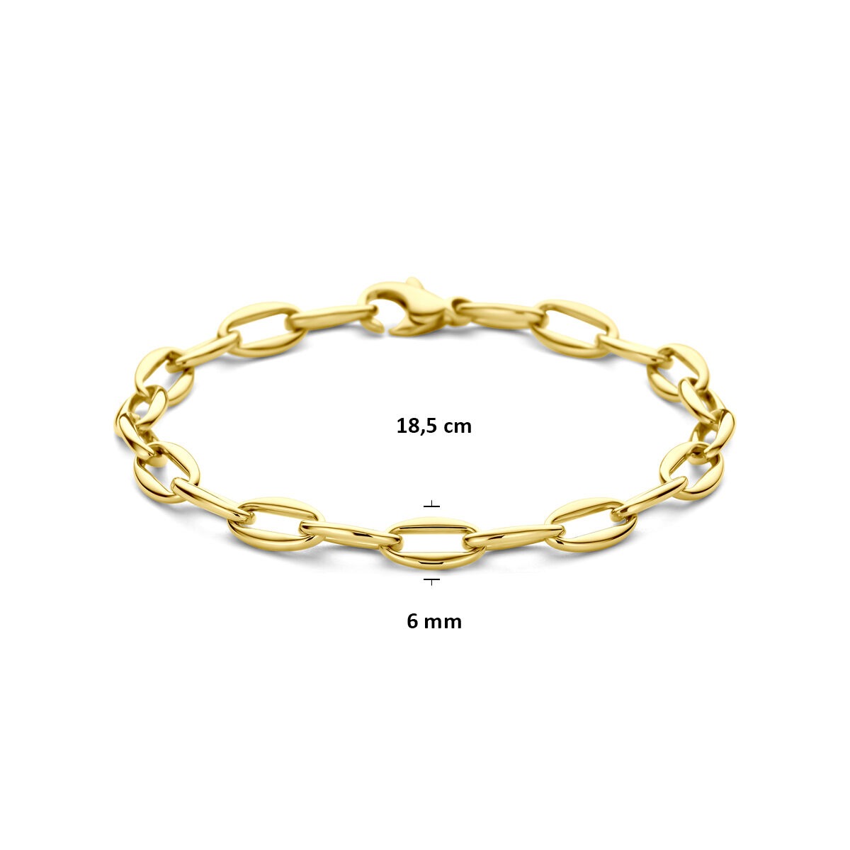 Pulsera de eslabones de ancla de oro amarillo de mujer