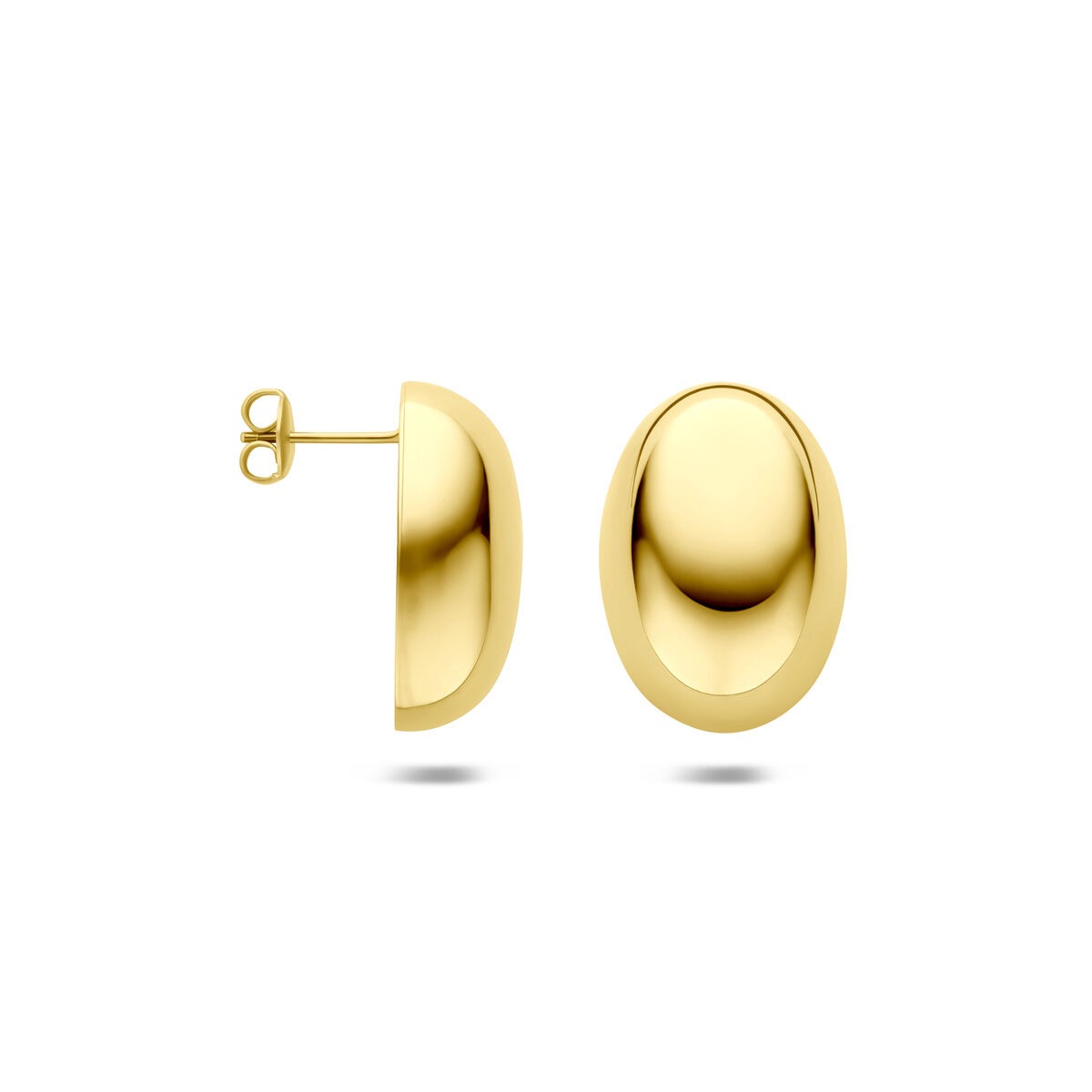 Pendientes de mujer chapado en oro diseño ovalado 25 mm
