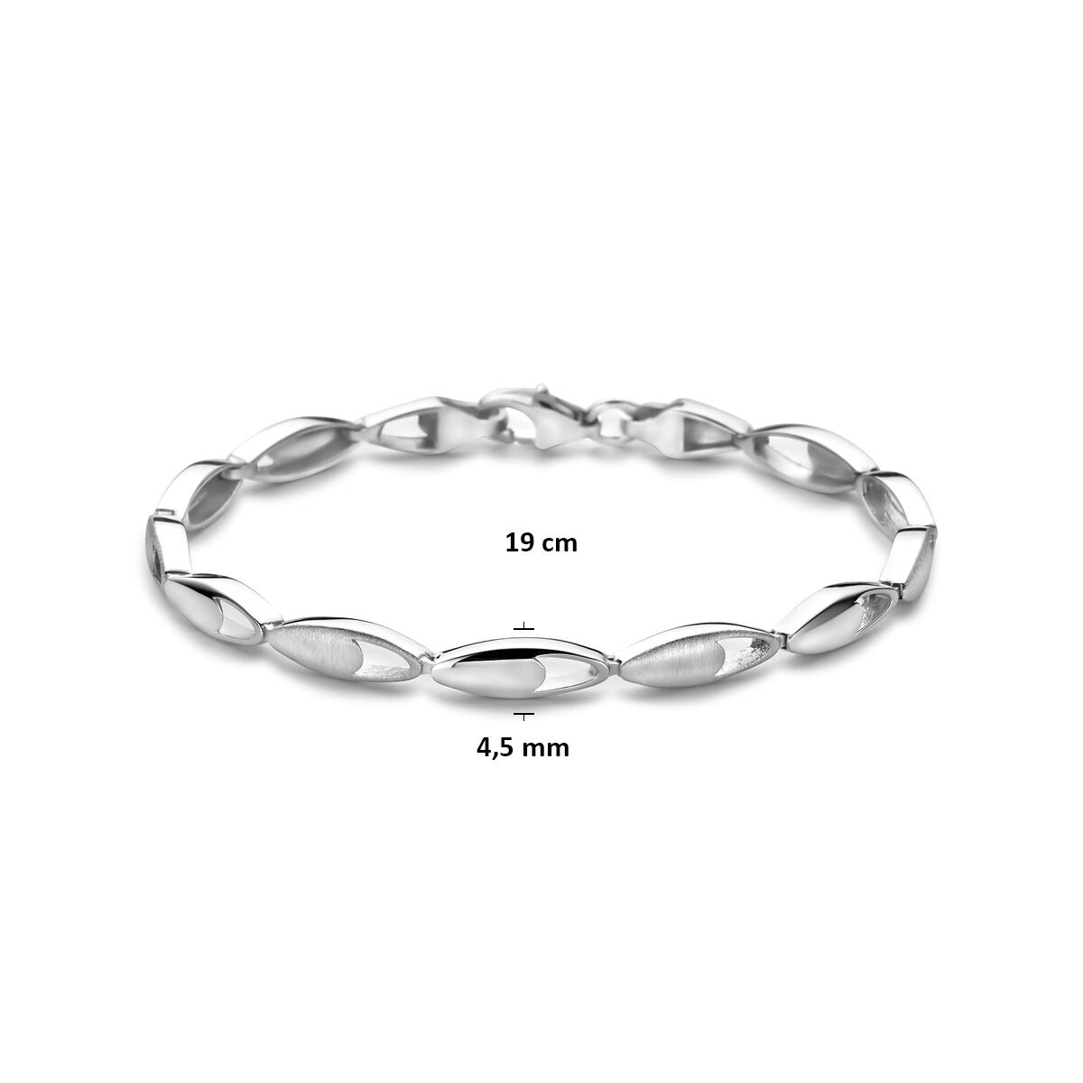 Pulsera de mujer de plata – rodiada 925 plata 4,5 mm 19 cm