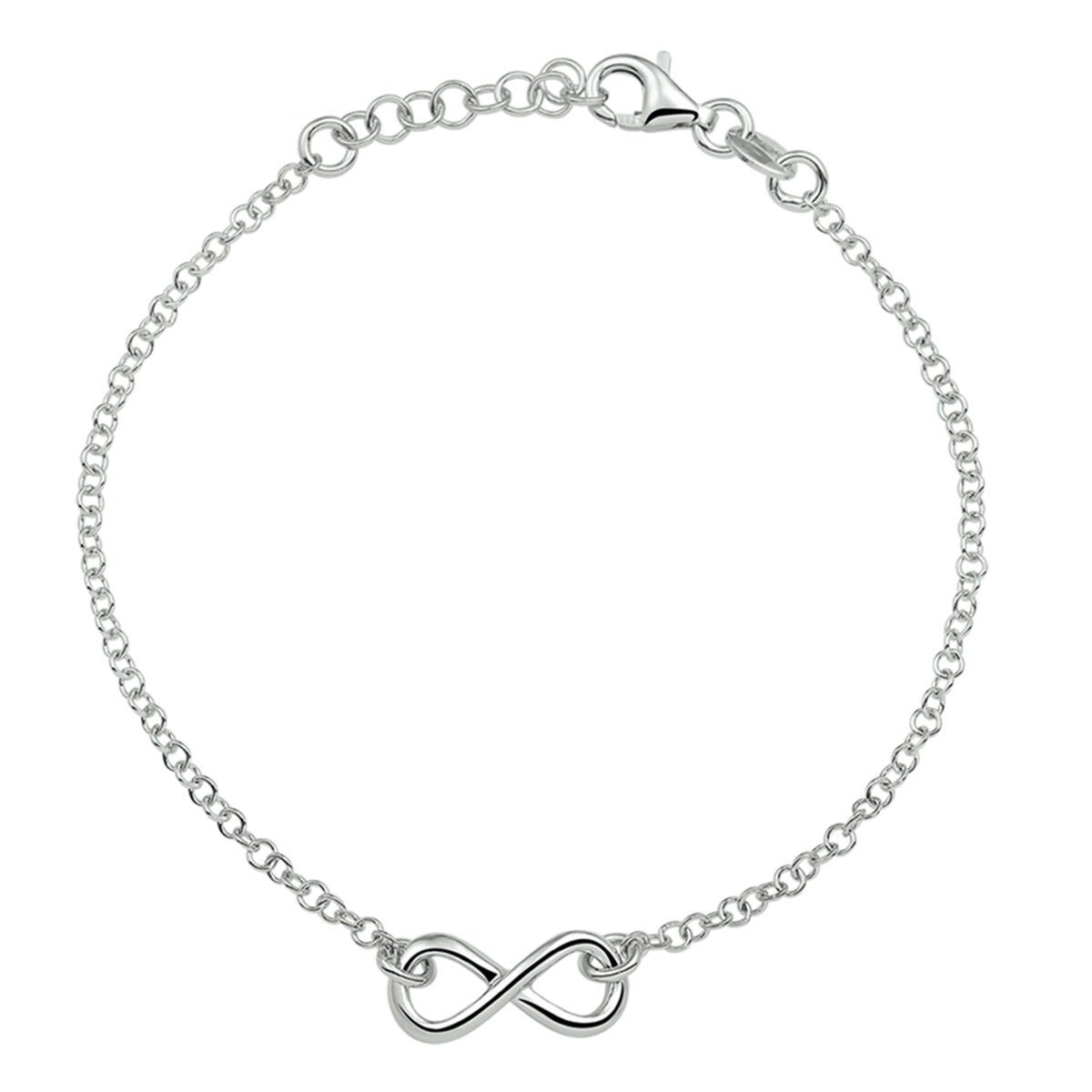 Pulsera de plata con símbolo de infinito – plata 925 rodiada (set)