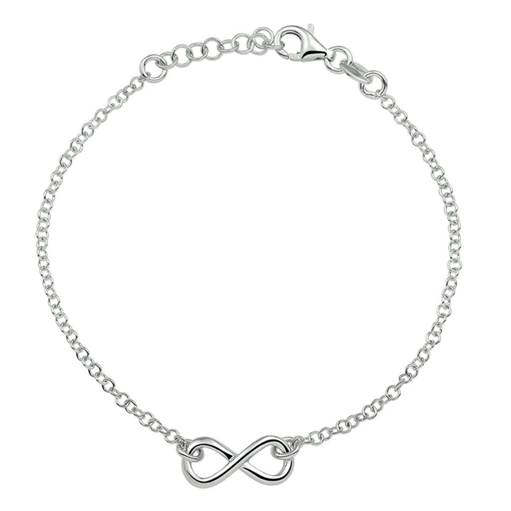 Zilveren armband met infinityteken – gerhodineerd 925 zilver (set)