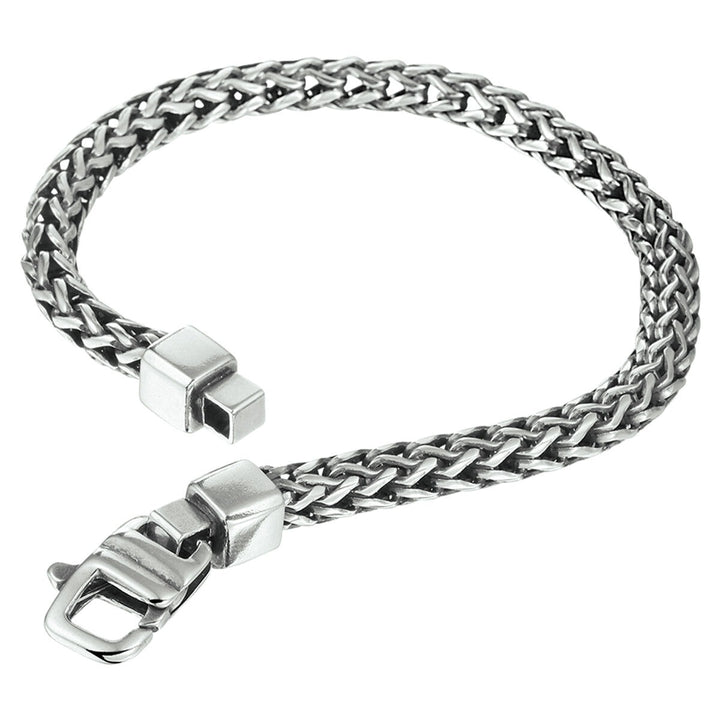 Geoxideerde zilveren heren armband vossestaart 5 mm