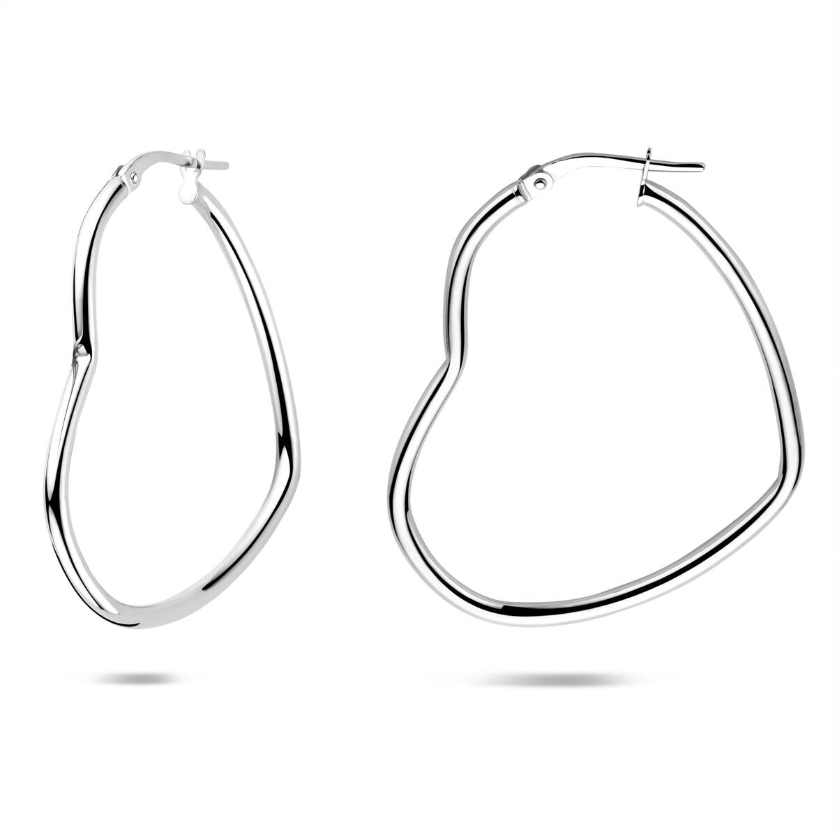 Aros de plata en forma de corazón – plata 925 rodiada