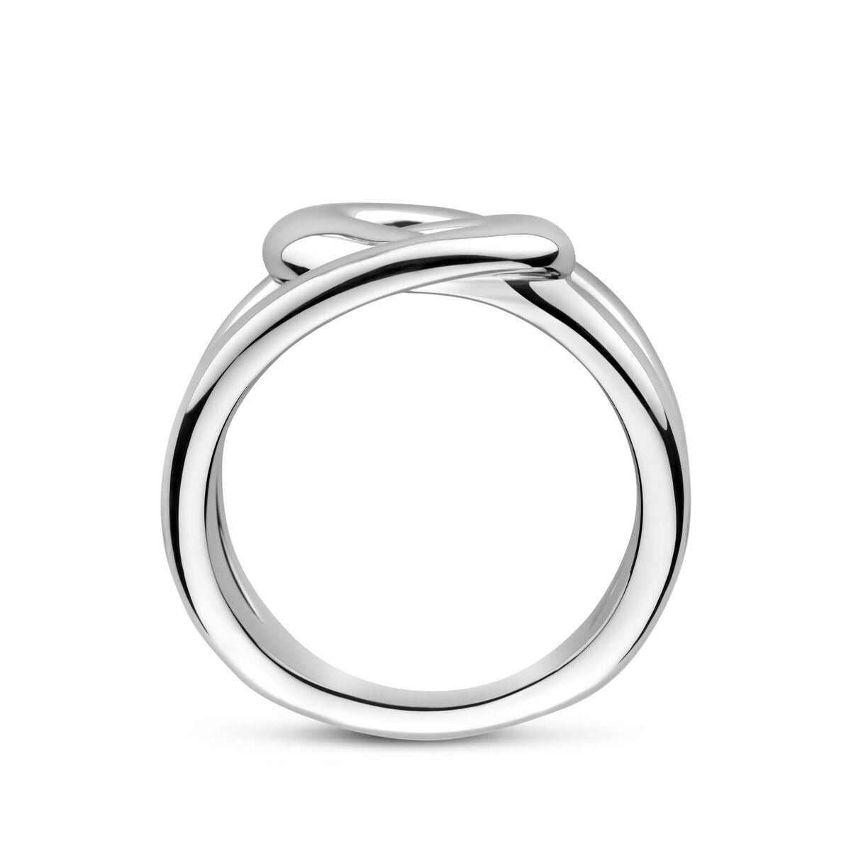 Anillo de mujer de plata - Plata 925 rodiada, 12 mm de ancho