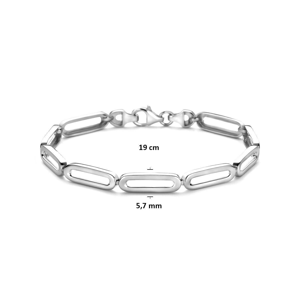 Pulsera de mujer de plata – rodiada 925 plata 5,7 mm 19 cm