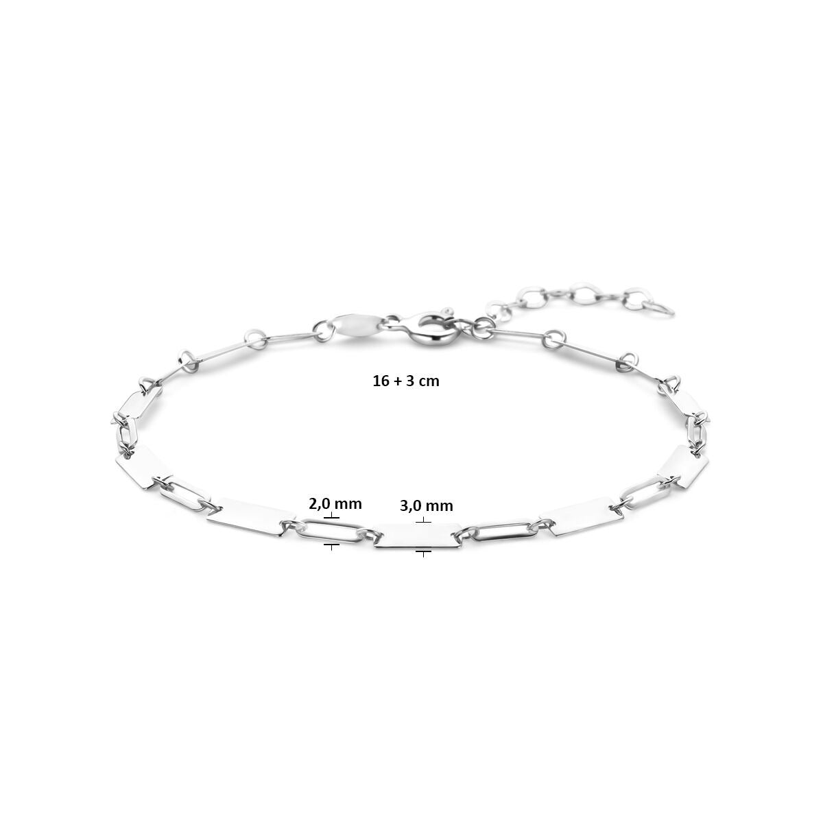 Pulsera de mujer de plata con eslabones de espiga
