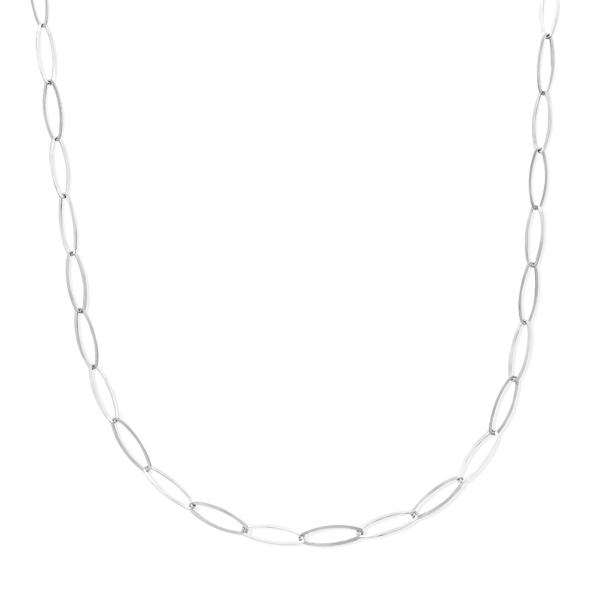 Cadena de ancla de plata rodiada de 5,1 mm y 45 cm de longitud.