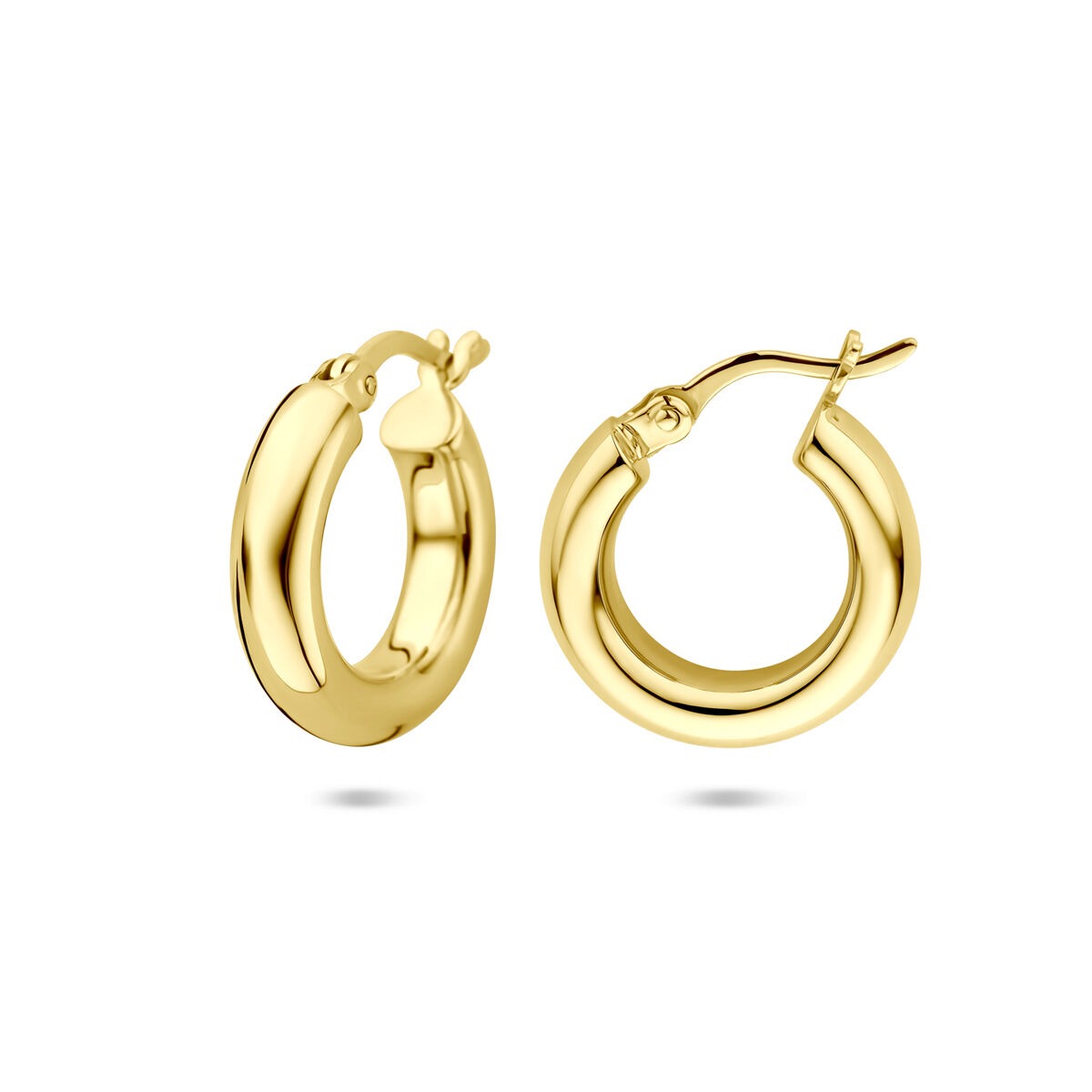 Aros de plata chapados en oro – plata 925 con baño de color oro amarillo 17 mm